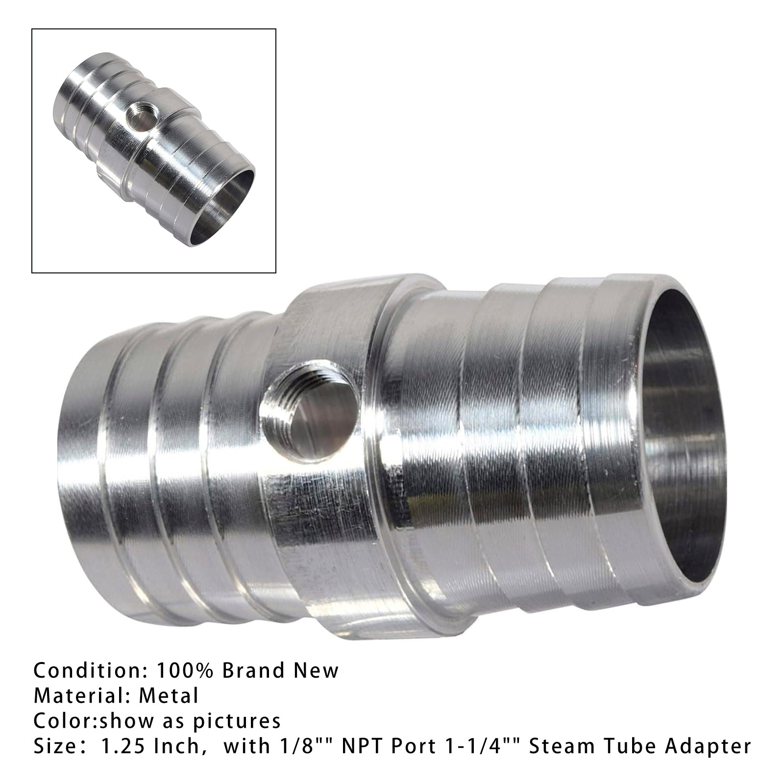 Acoplador de mangueira de radiador com 1/8" Porta NPT 1-1/4" Adaptador de tubo de vapor