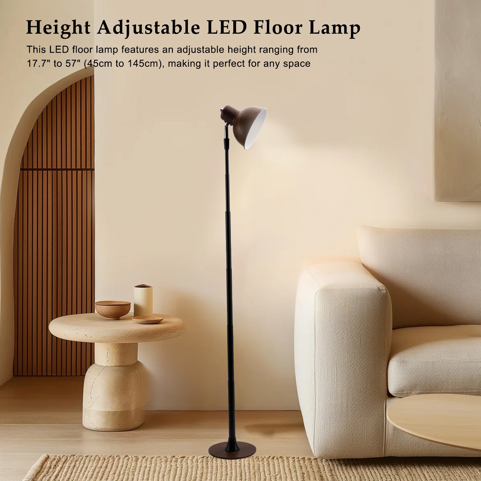 Dimmable for Living Room/Office-Black Adjustable LED Floor & Table Lamp 3 Colors
