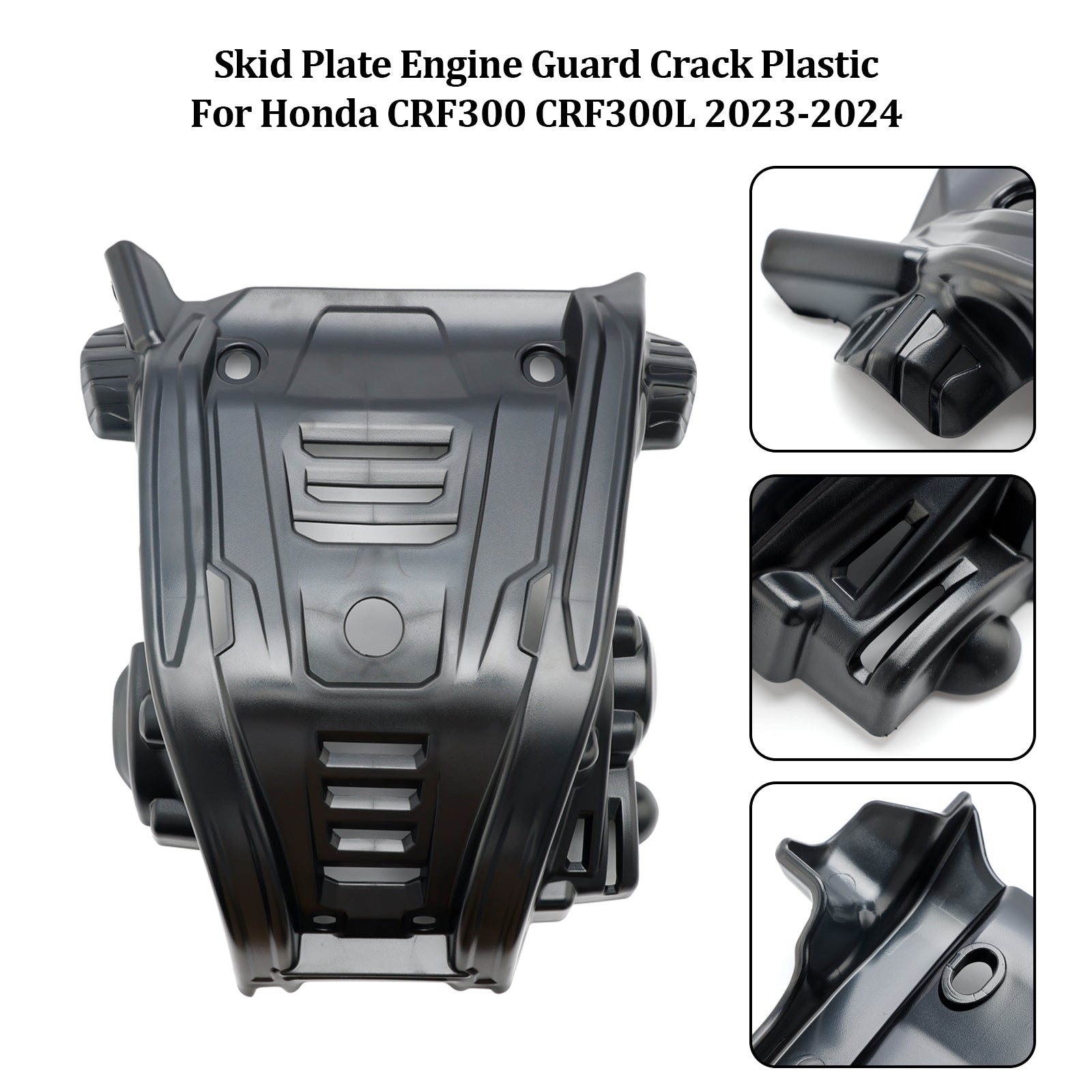 2023-2024 Honda CRF300 CRF300L SKIDPLATT Motorvakt Crack Plastic Plastic