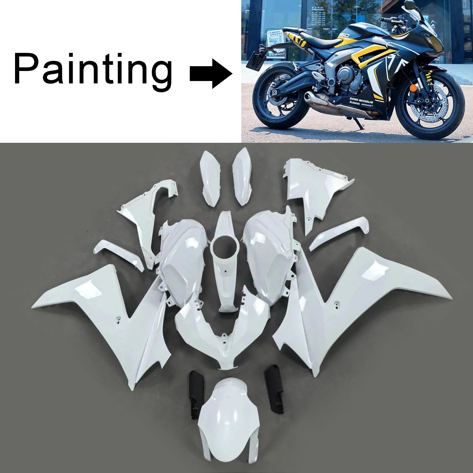 2024-2025 Triumph Daytona 660 injektionsmässa kit Bodywork Plastic ABS