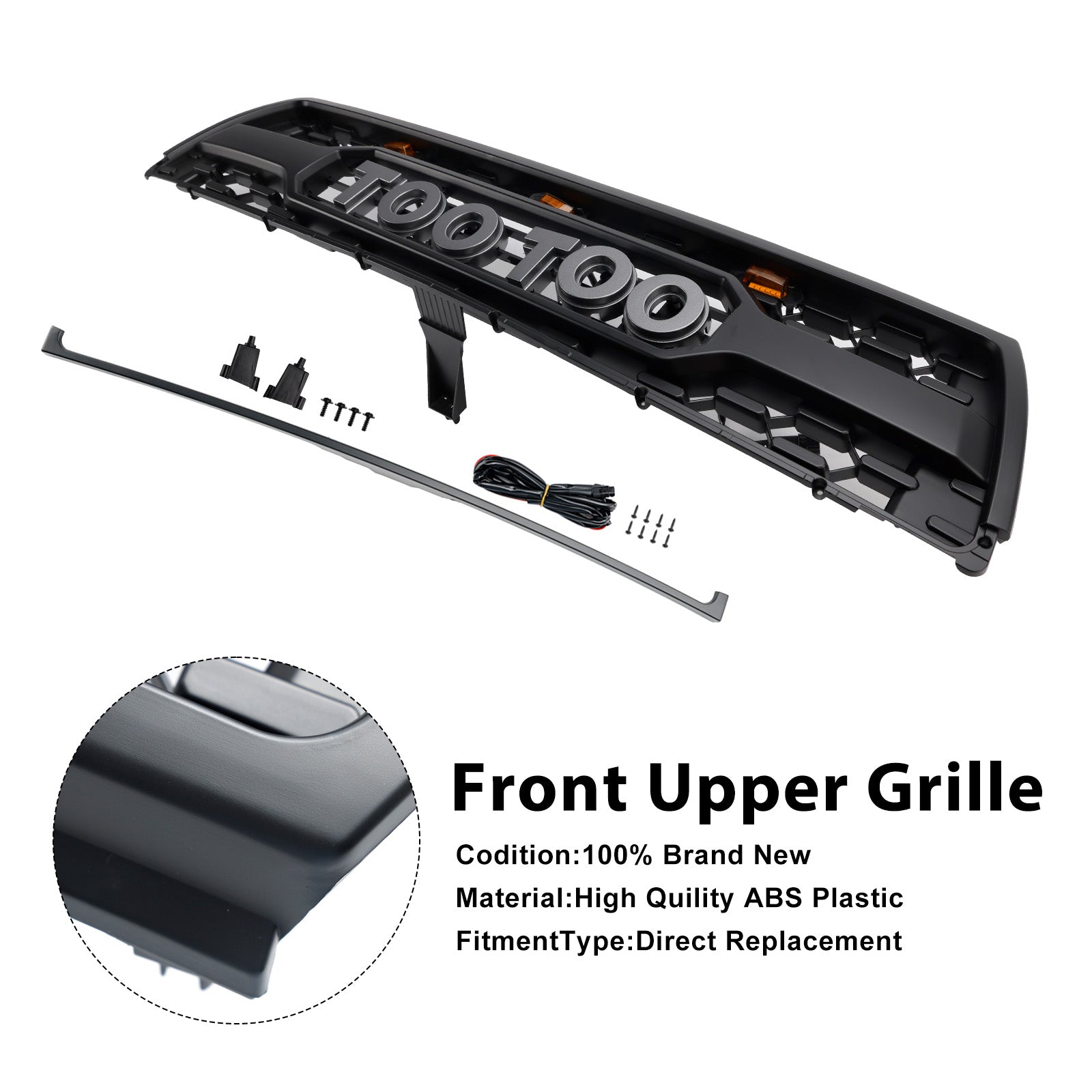 1996-2000 Toyota 4Runner With Led Matte Black Front Bumper Grill Grille