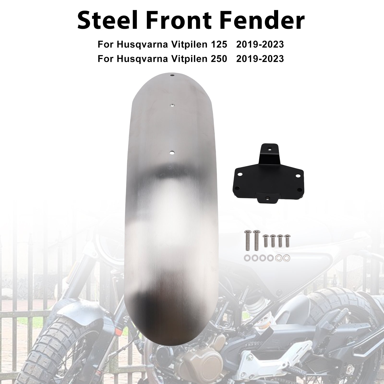 2019-2023 Husqvarna Vitpilen 125 250 401 Svartpilen Steel Front Fender