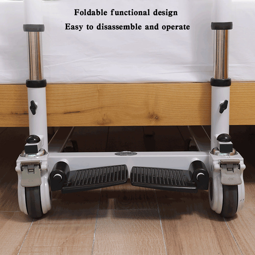 Silla de ruedas para discapacitados con elevación de transferencia de pacientes mayores con asiento dividido de 180° y cuña