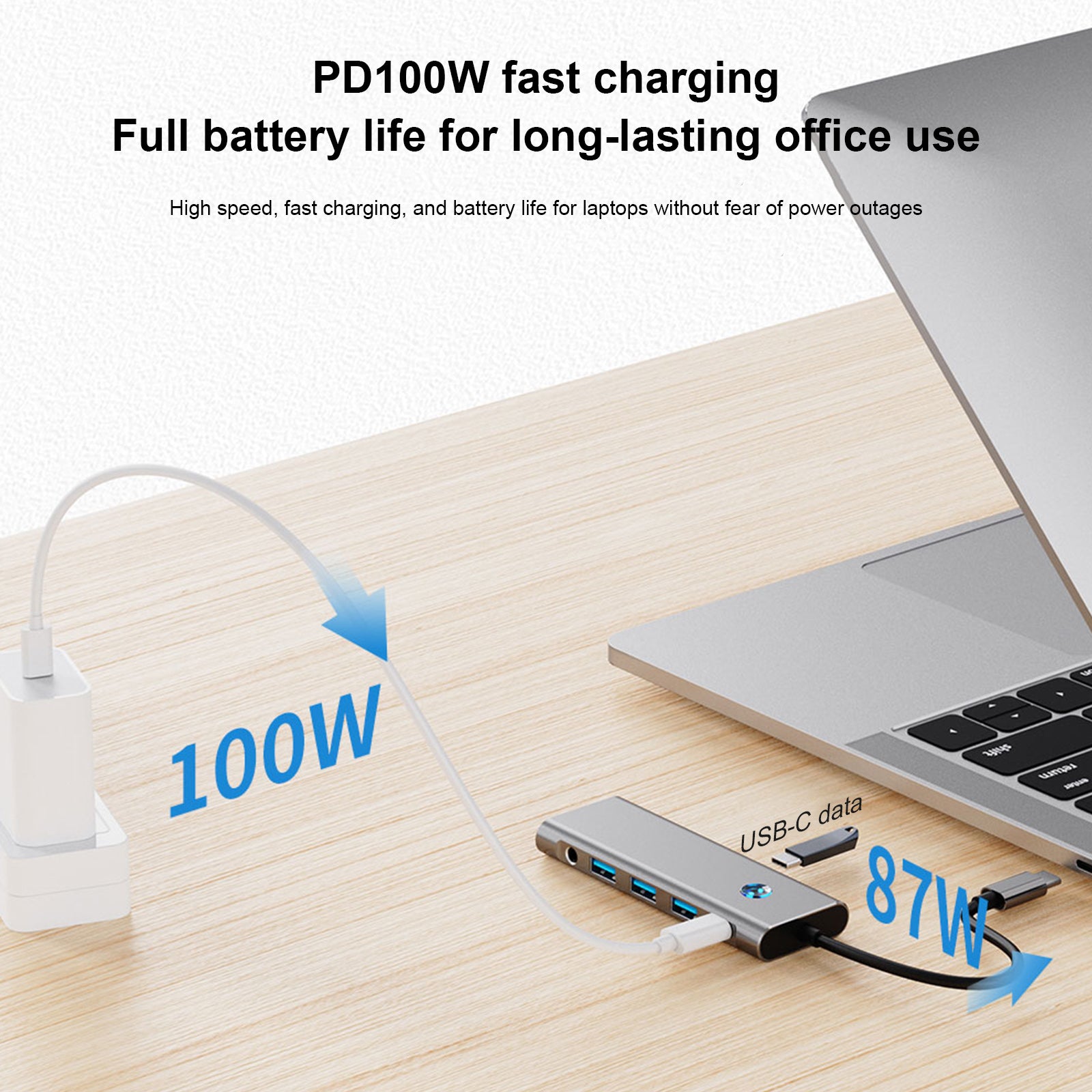 9 I 1 Type-C+USB3.0 USB2.0 HDMI SD/TF PD100W Audio Data Interface Hub Adapter