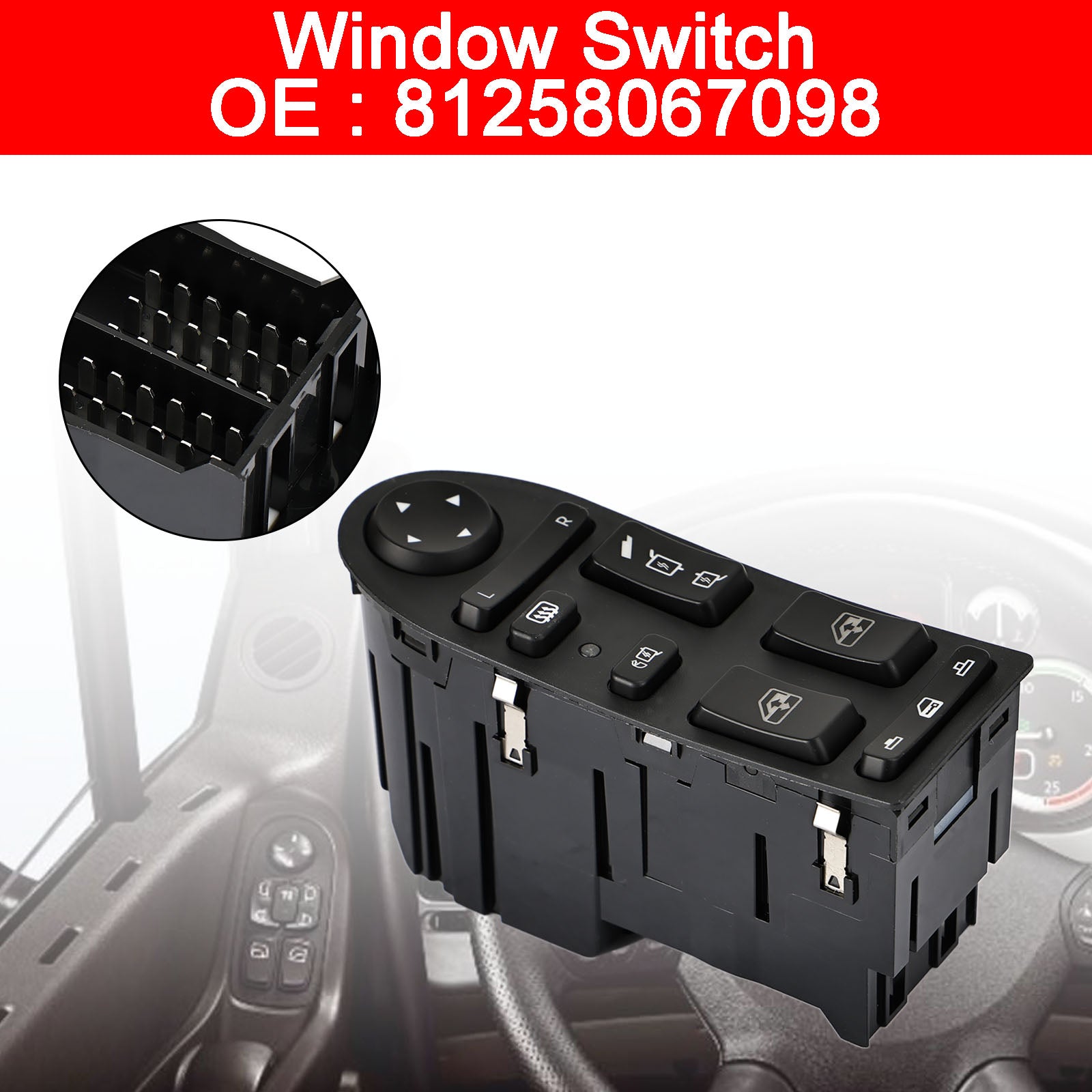 Interruptor de ventana delantero izquierdo para MAN TGA TGM TGL 81258067098 81258067045