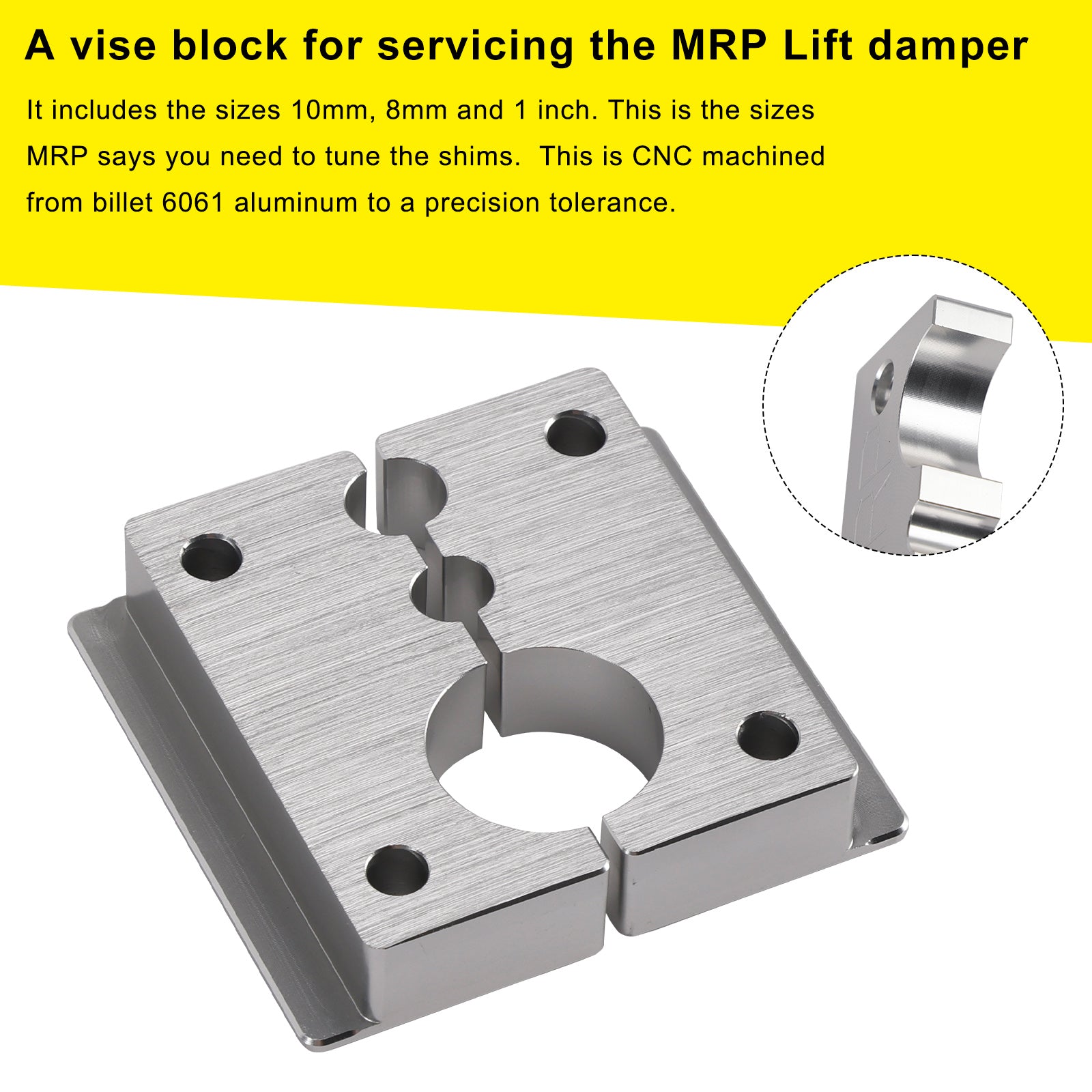 Gereedschap voor MRP Liftdemper om deze af te stemmen. Heeft een bankschroef/blok van 8 mm/10 mm/1 inch