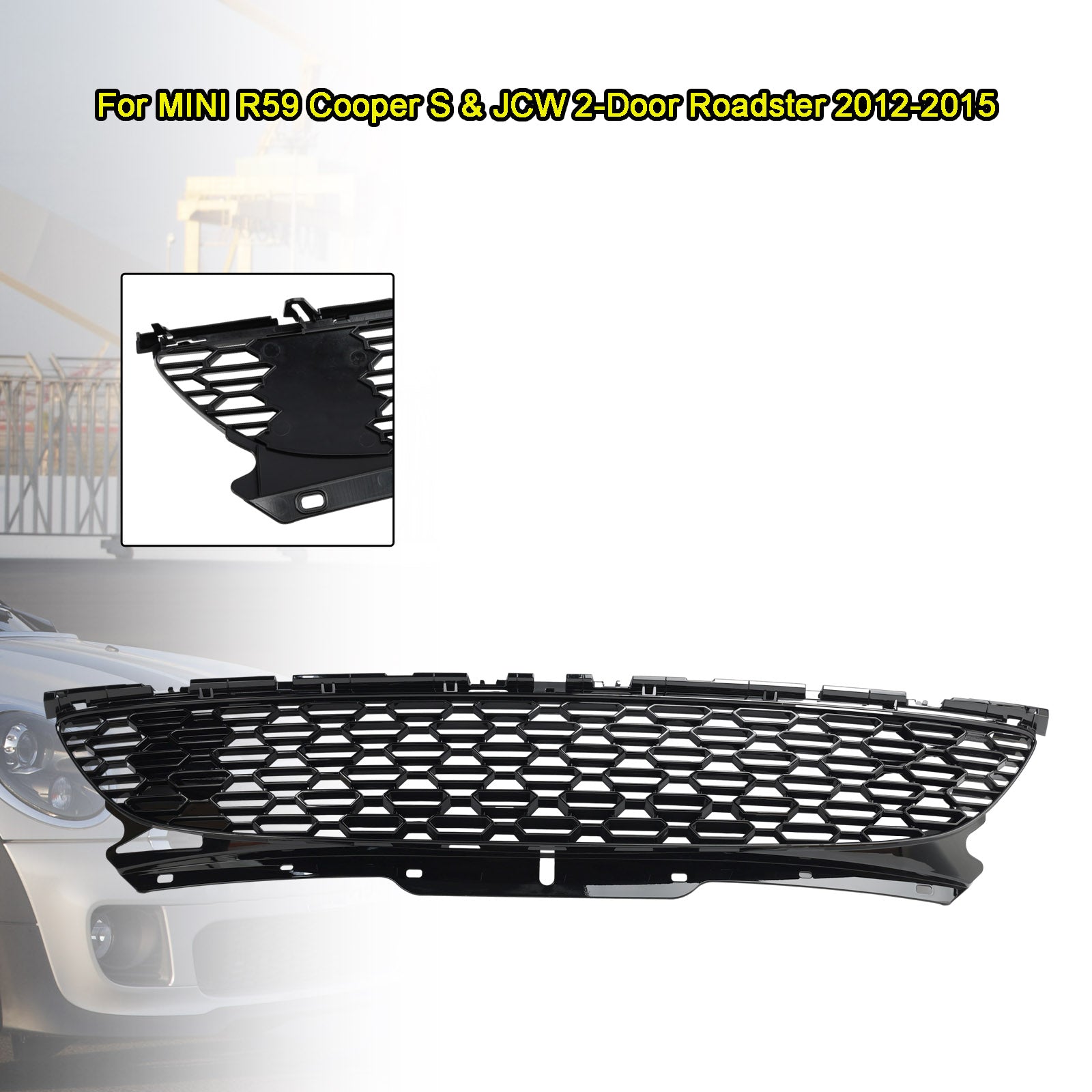 MINI R56 Cooper S uit 2007-2013 & JCW 3-deurs hatchback glanzend zwarte voorbumpergrille