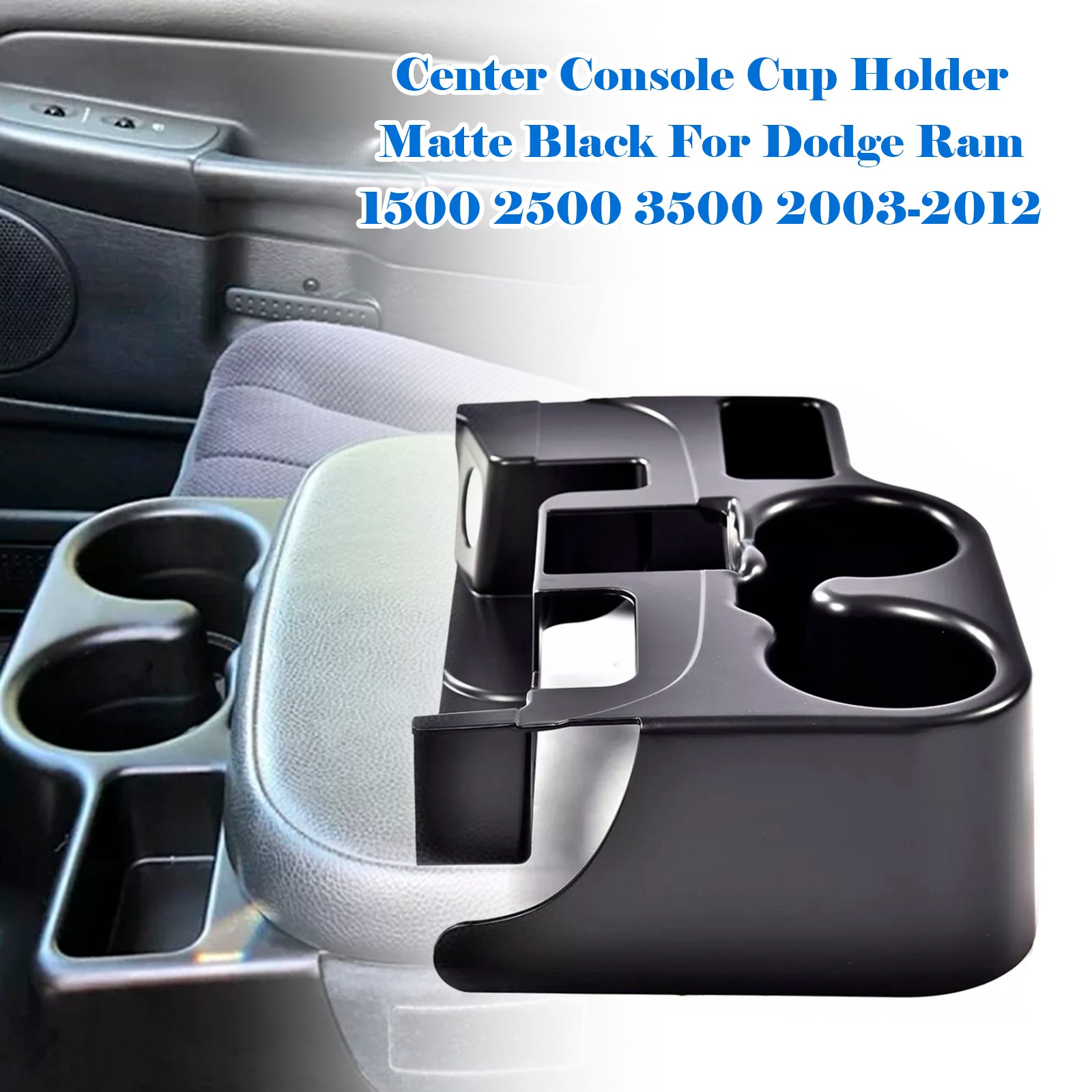 Center Console Cup Holder Matte Black For Dodge Ram 1500 2500 3500 2003-2012