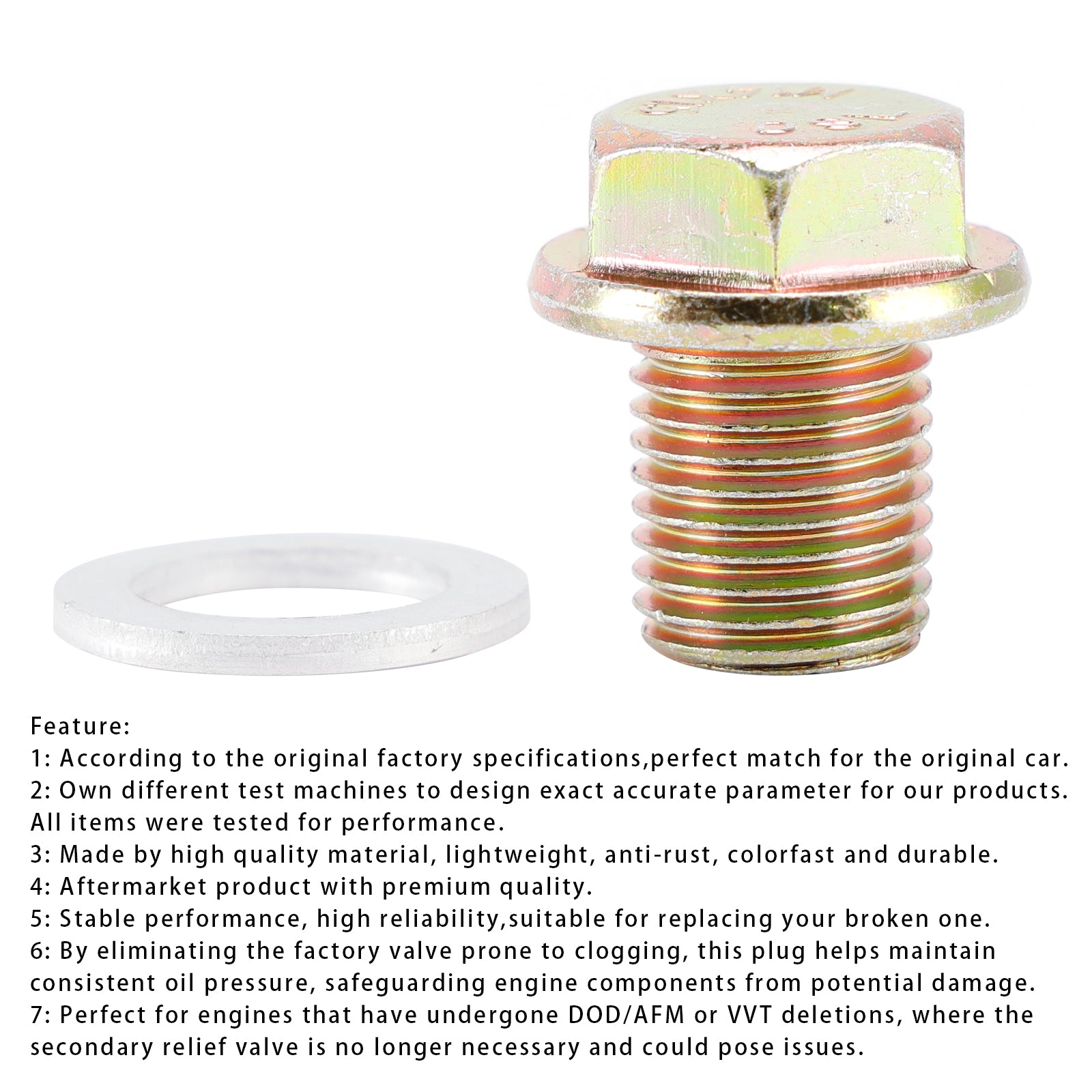 Pandre d'huile Pression de la soupape de soupape de décharge Bouchage pour les moteurs Gen IV LS 2007+ LS3
