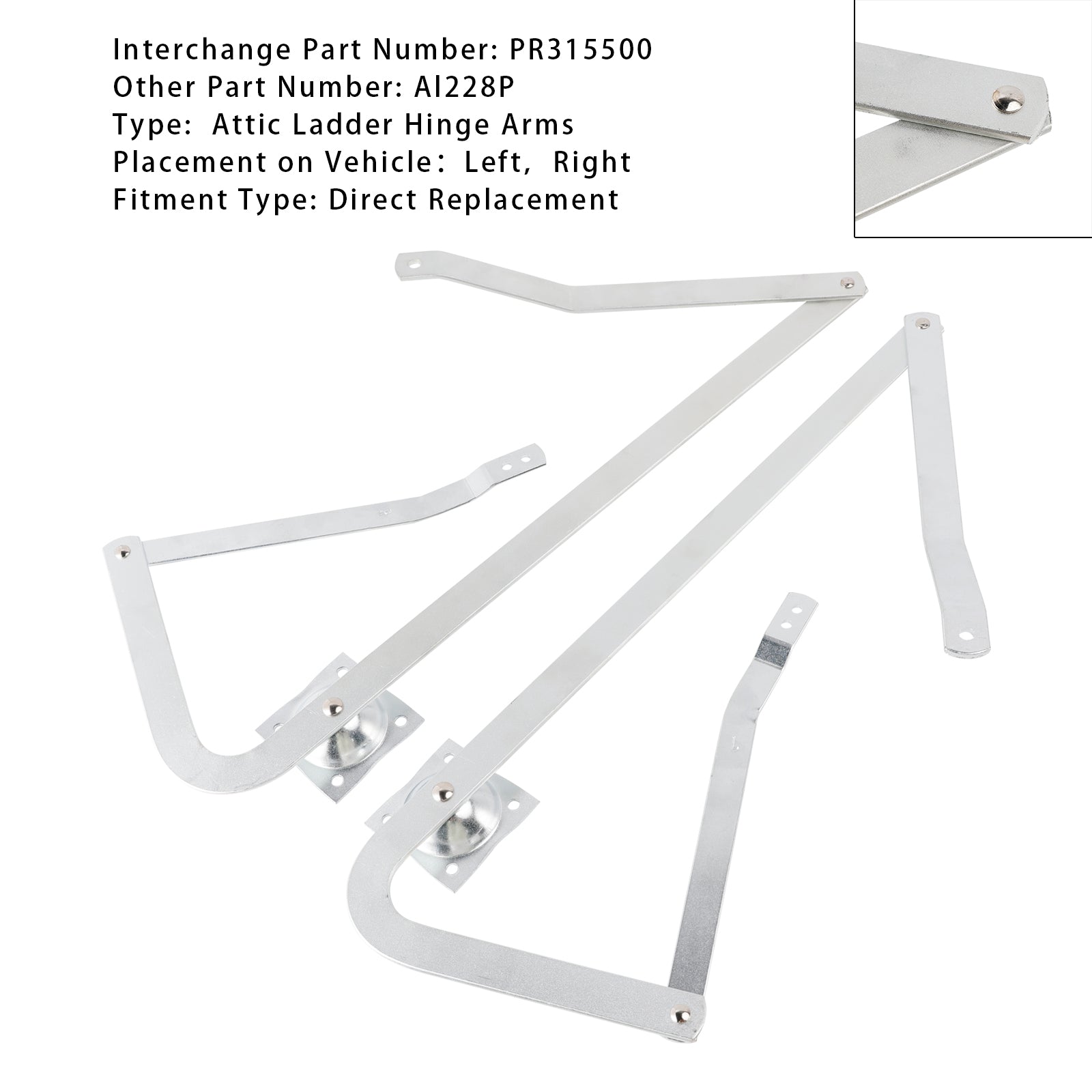 PR315500-LH +PR315500-RH Attic Ladder Hinge Arm venstre +høyre for Louisville Ladder