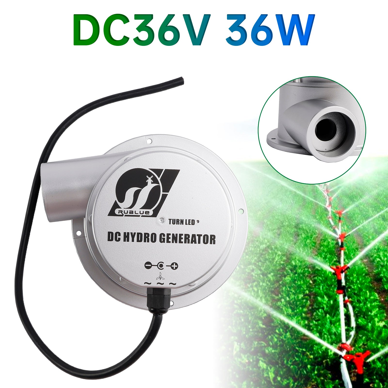 Waterstroom Turbine Hydro-elektrische Generator DC18V/36V 36W/50W Wisselstroomopwekking