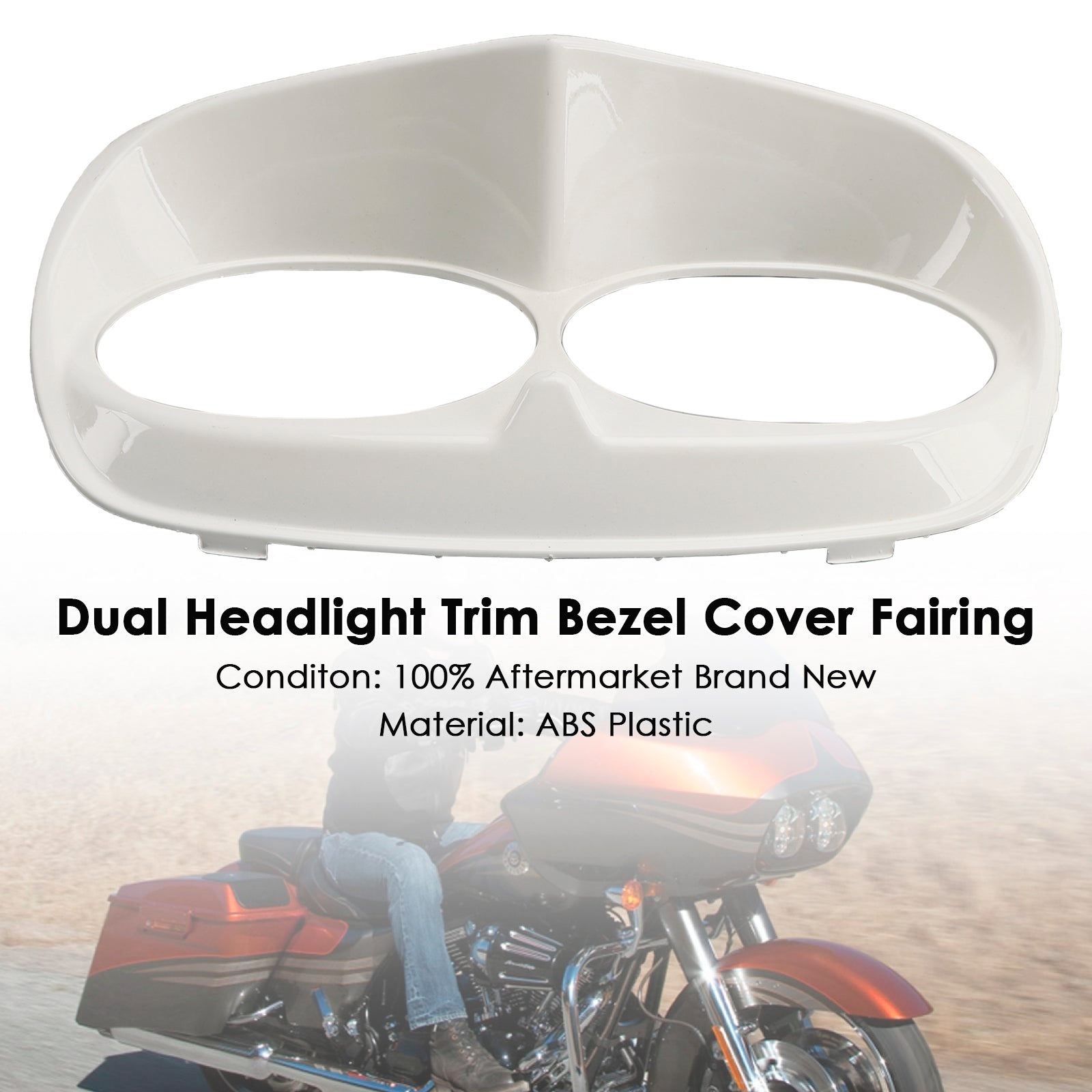 Dual Headlight Trim Bezel Cover Fairing For Road Glide 1998-2013