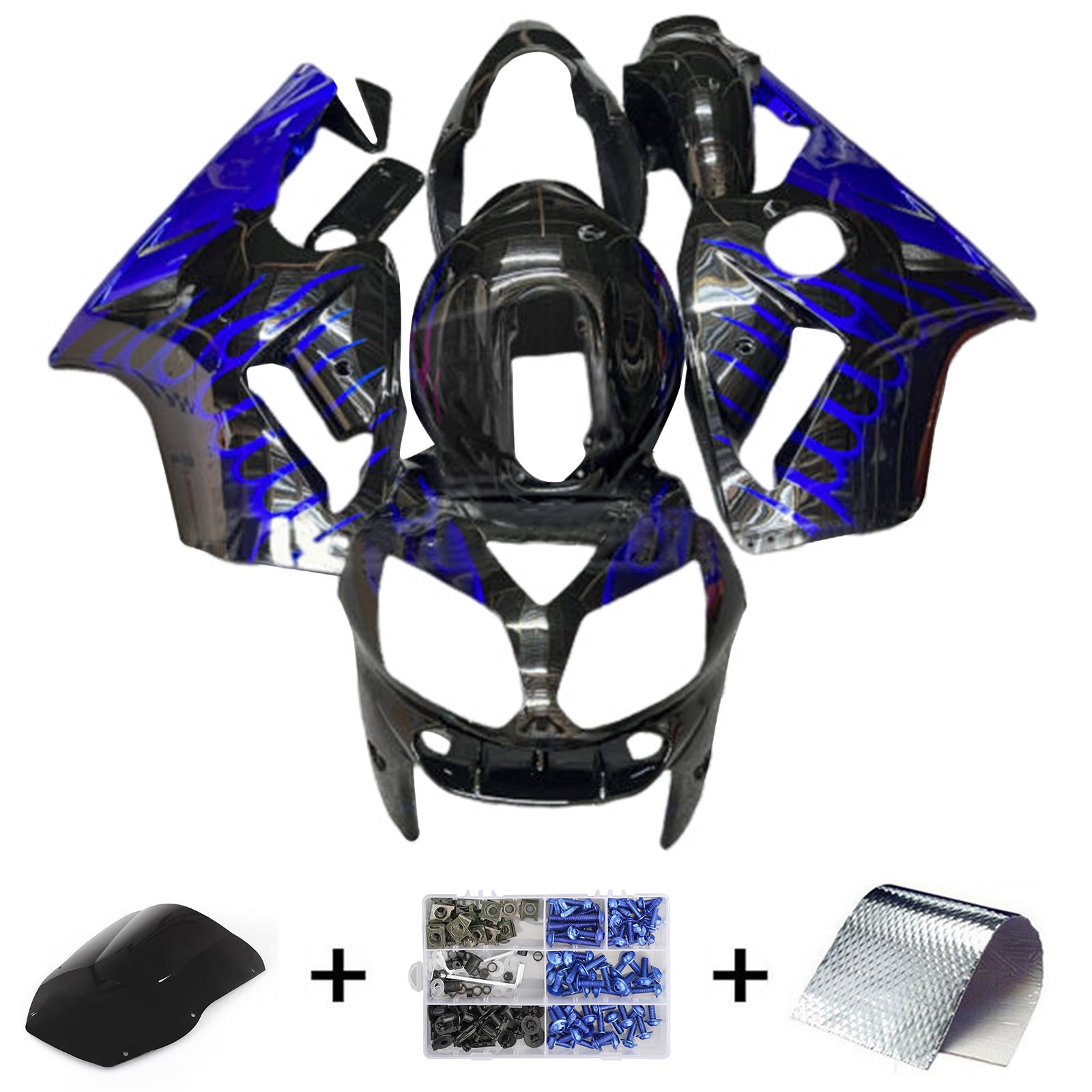 2000-2001 Kawasaki ZX12R Injektionsmässa kit Kroppsarbete Plastisk ABS