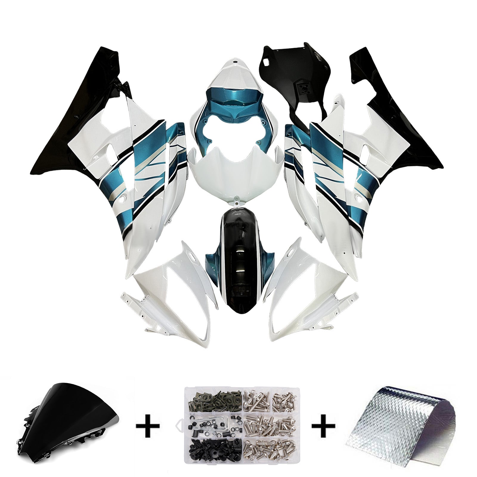 Kit de carénage d'injection carrosserie plastique ABS pour Yamaha YZFR6 YZF-R6 2006-2007