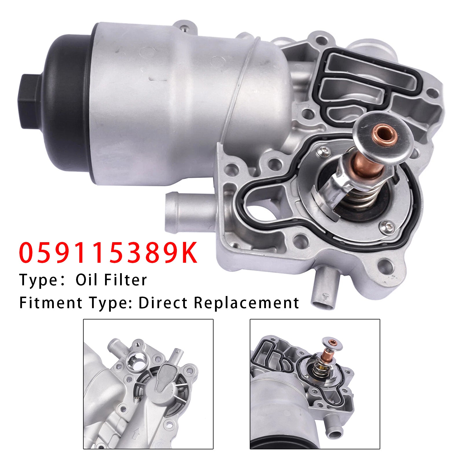 2011-2018 Audi A6 3.0T Diesel CLAB,CLAA,CDUC,CKVB,CDUD,CKVC,CPNB,CTCC CTCB,CDUD,CVUA,CVUB,CGQB Boîtier de filtre à huile Refroidisseur d'huile 059115389K