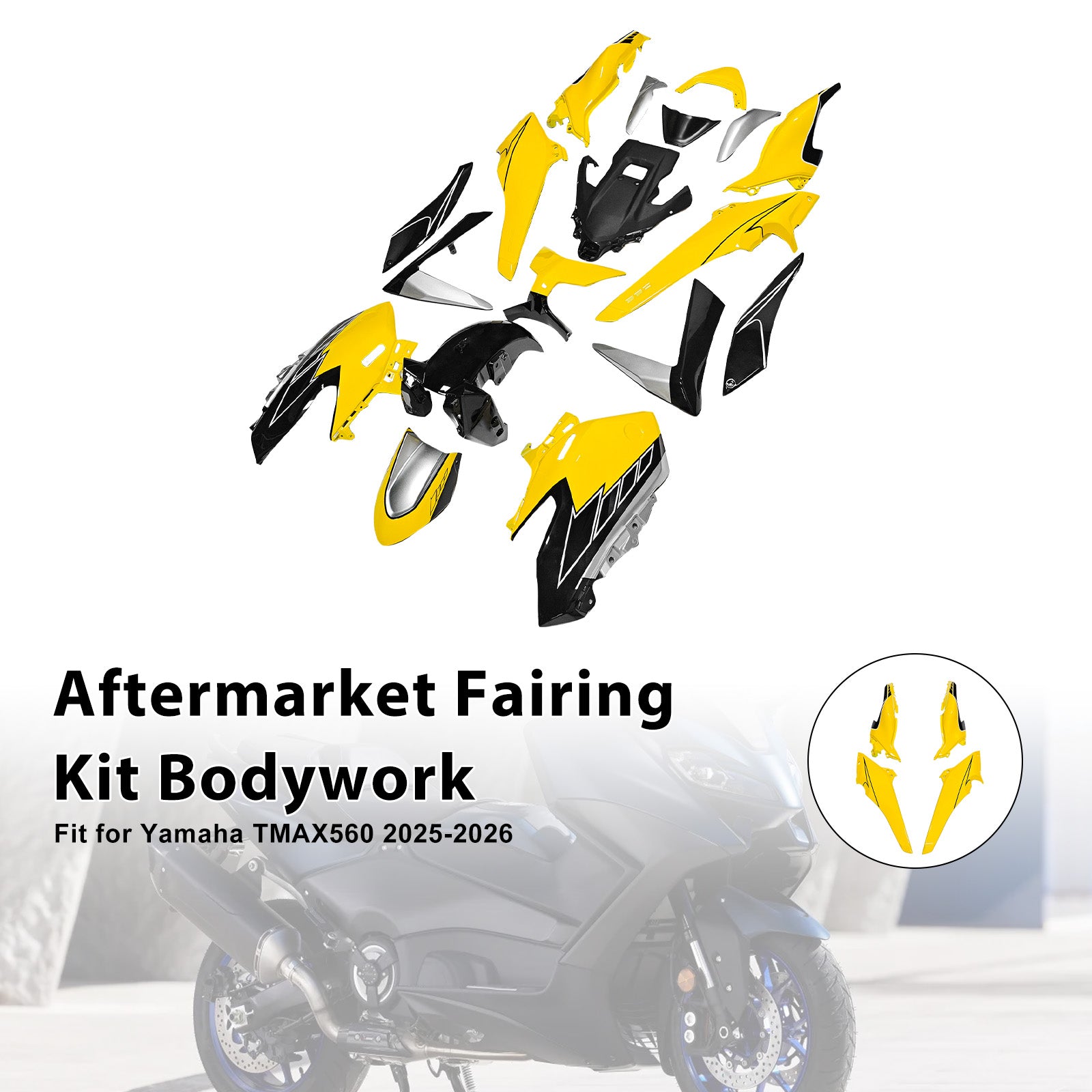 Kit de carénage de carrosserie par injection pour Yamaha TMAX560 2025-2026