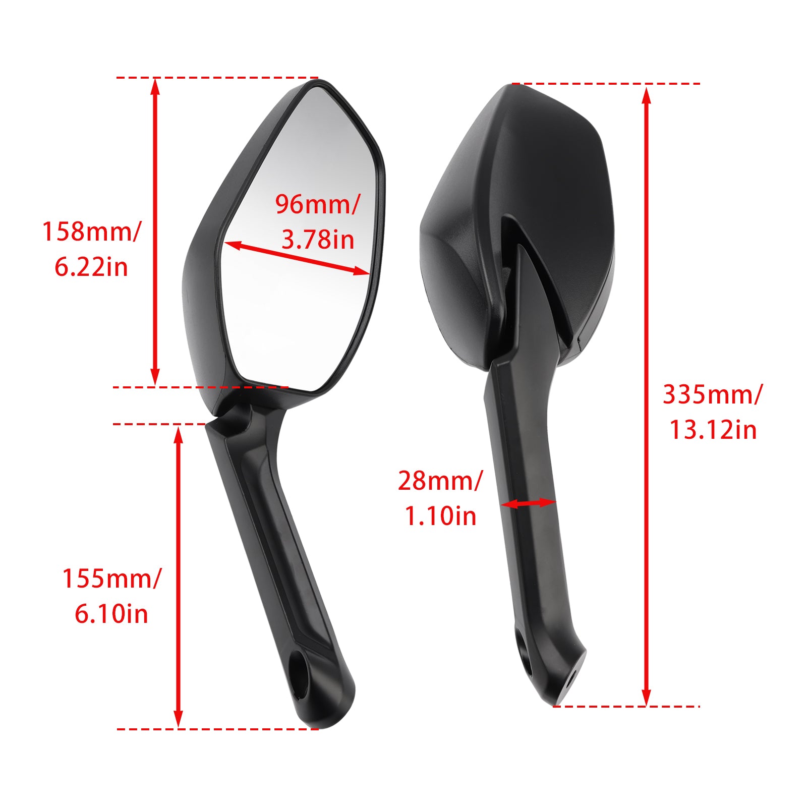 Mirror Set Left & Right For Ducati Multistrada 1200 10-18 Multistrada 1260 17-21