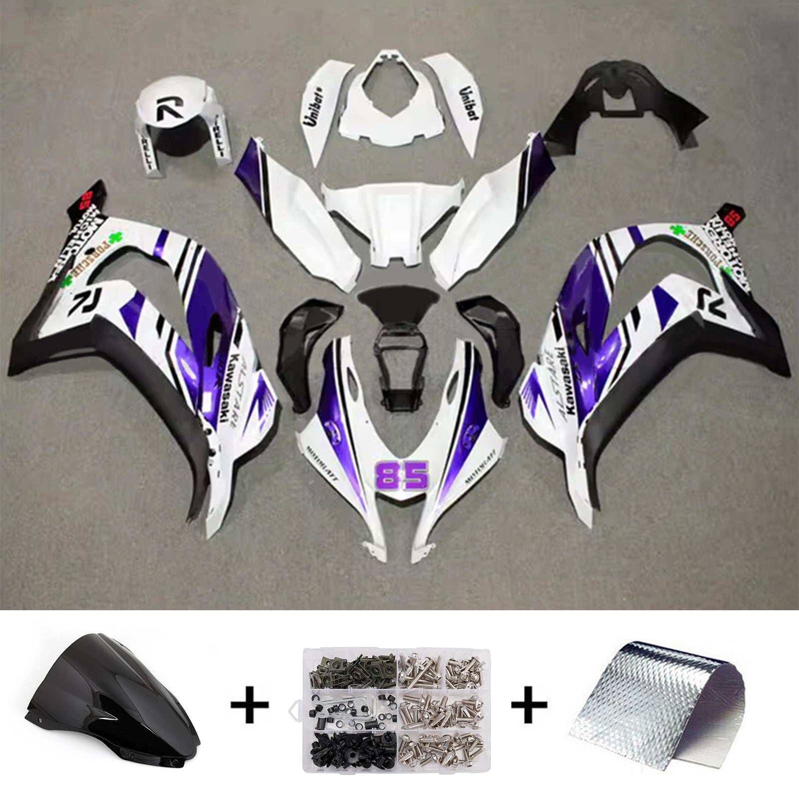 Injection Fairing Kit Bodywork Plastic ABS fit For Kawasaki ZX10R 2016-2020