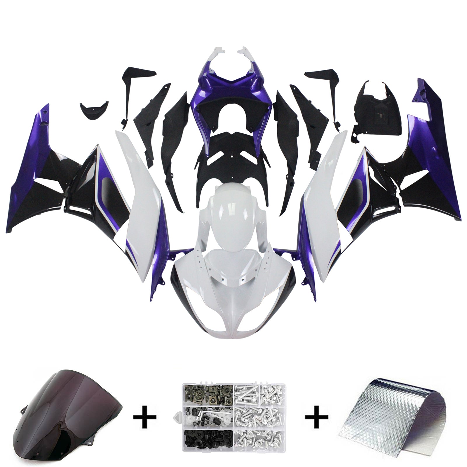 Injection Fairing Kit Bodywork Plastic ABS fit For Kawasaki ZX6R 636 2009-2012