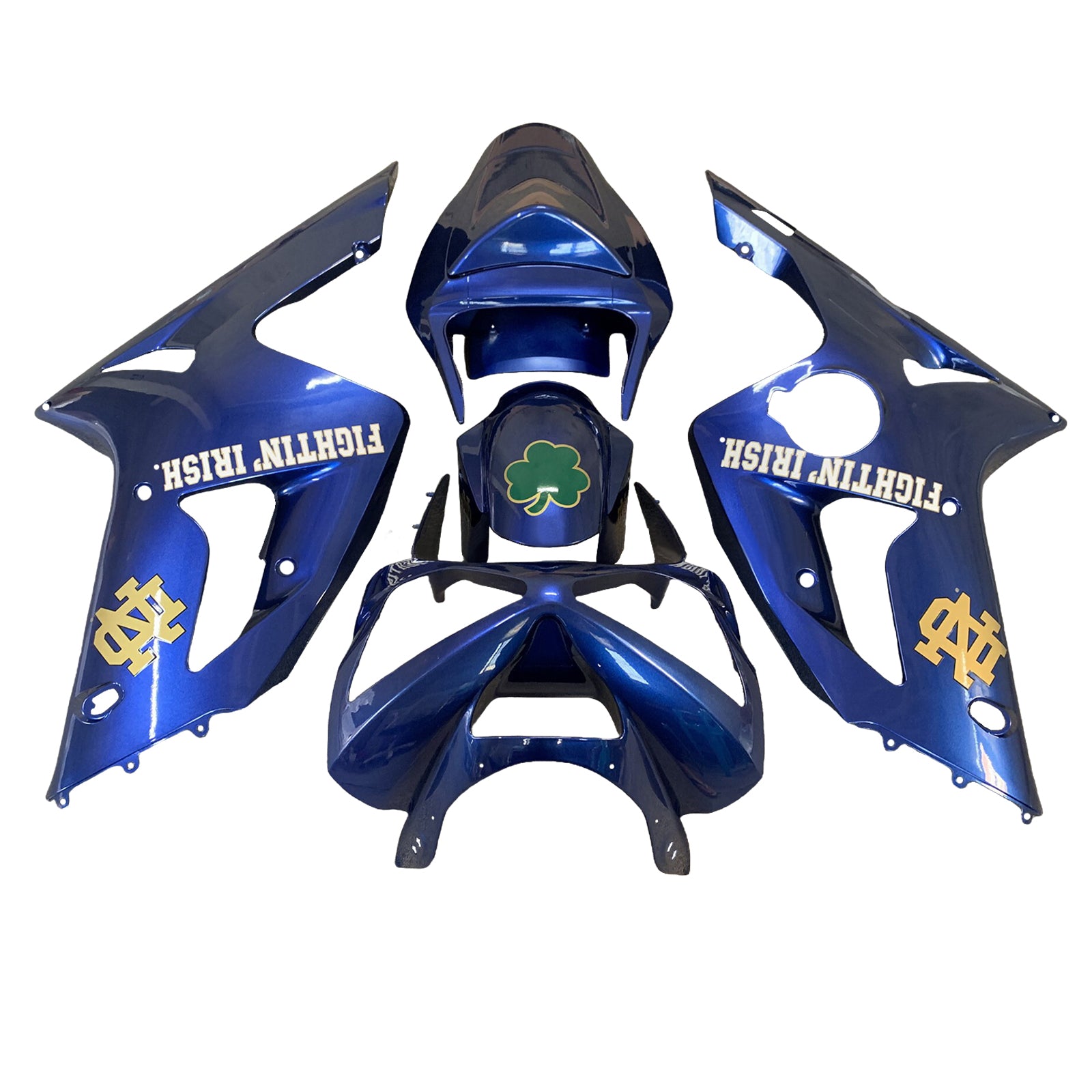 Injeksjon Fairing Kit Bodywork Plast Abs Fit for Kawasaki ZX6R 636 2003-2004