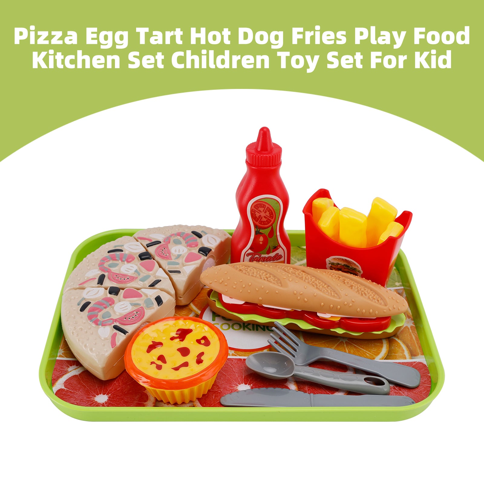 Pizza Eitaart Hotdog Frietjes Speelvoedsel Keukenset Kinderen Speelgoedset voor kinderen