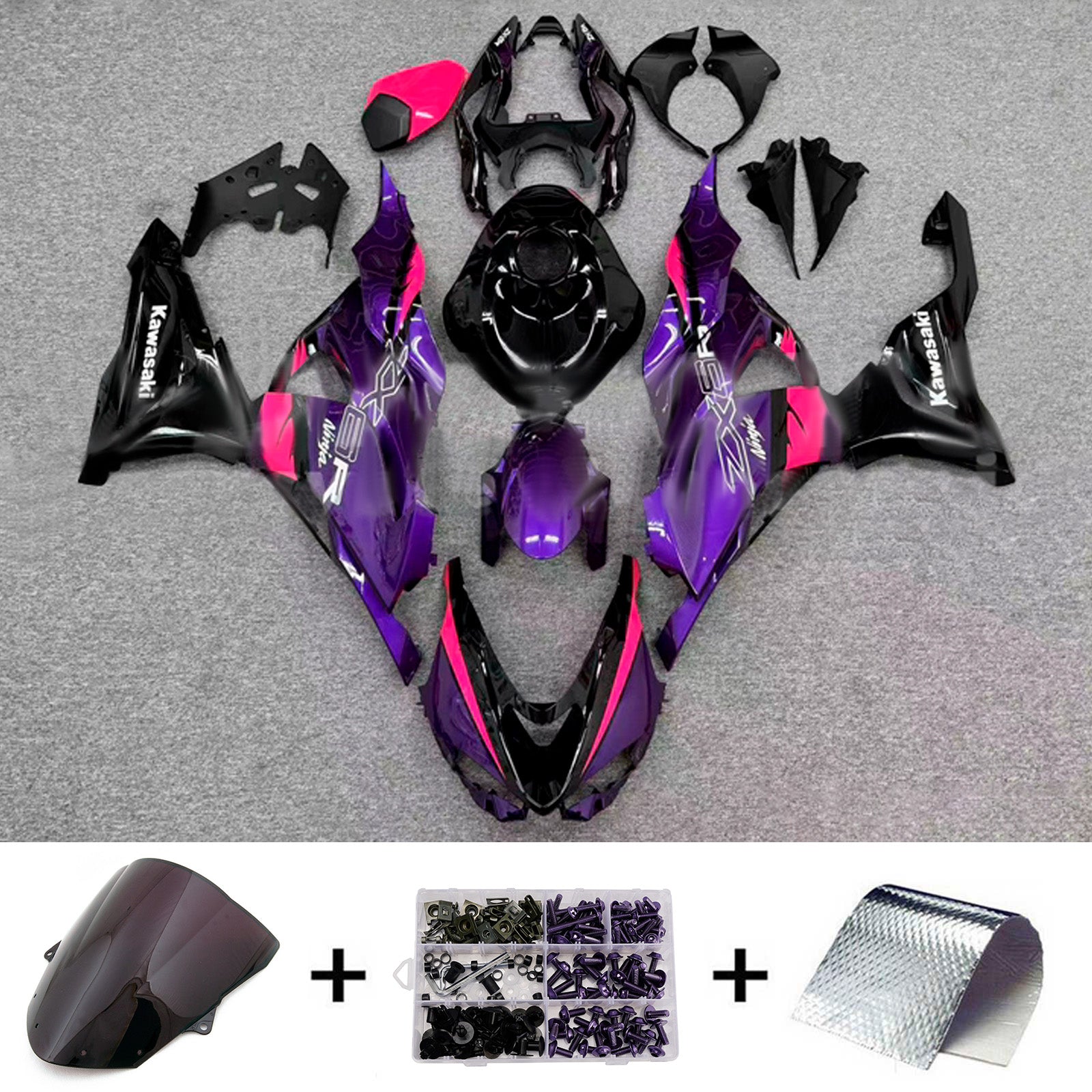 Kit carenatura iniezione carrozzeria in plastica ABS adatta per Kawasaki ZX-6R 2024-2025
