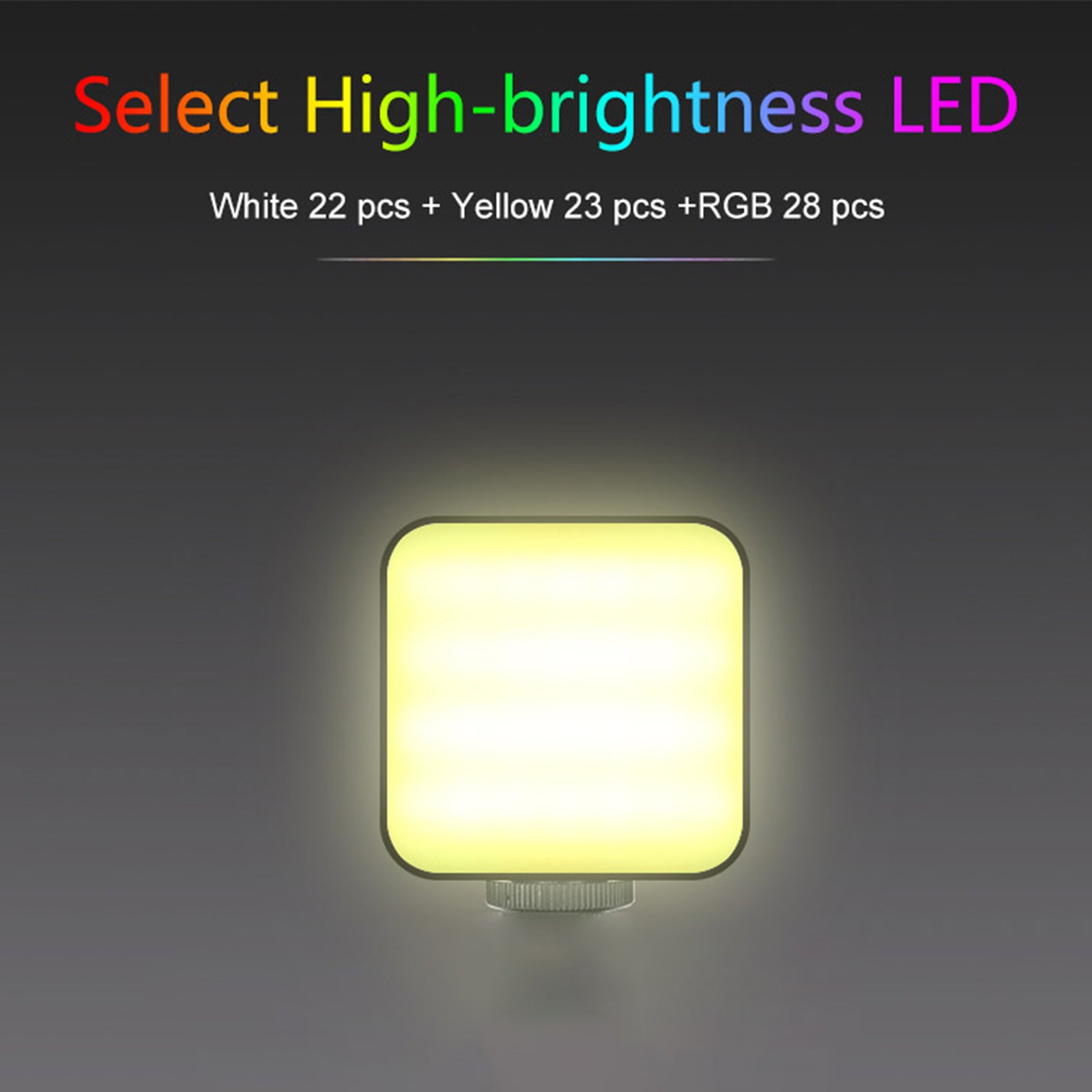 W64 RGB LED-videolicht, invullicht, videocamera, mobiele telefoon, live schoonheid, buiten