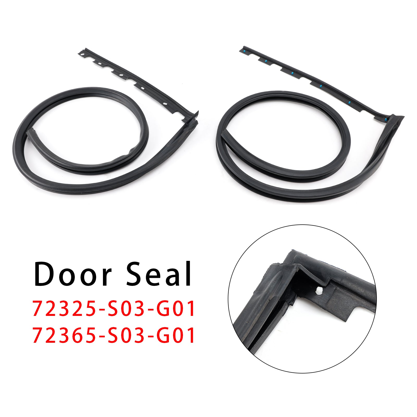 Left+Right Door Sub Seal Set Rubber For Honda 3D CIVIC 1996-2000 EK9 EK2-3 EK4