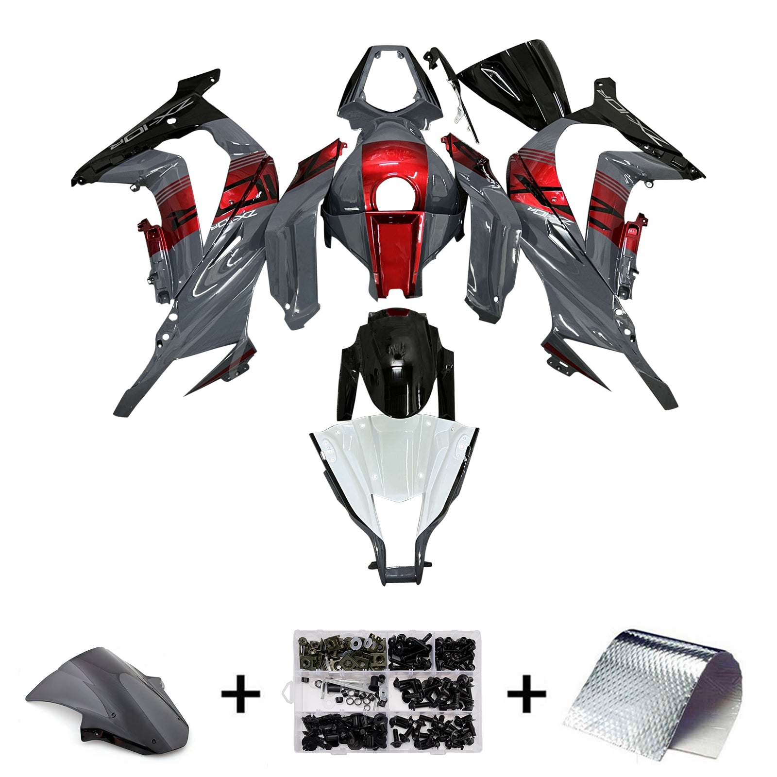 Injeksjon Fairing Kit karosseri plast ABS Fit for Kawasaki ZX10R 2011-2015