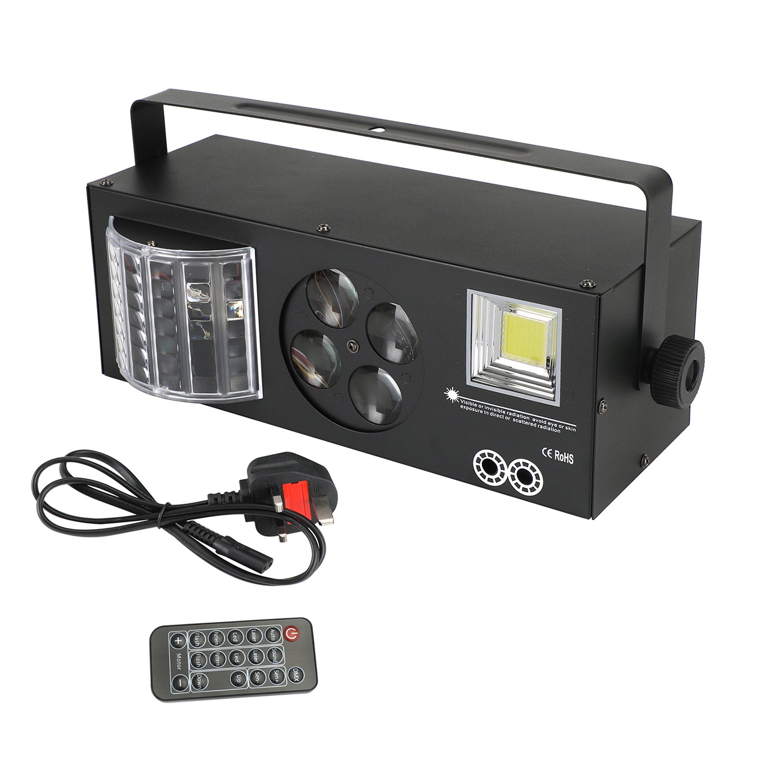 Lumières stroboscopiques à motif RGBW 4 en 1 80W, lumière de scène LED DMX DJ Disco Party + télécommande