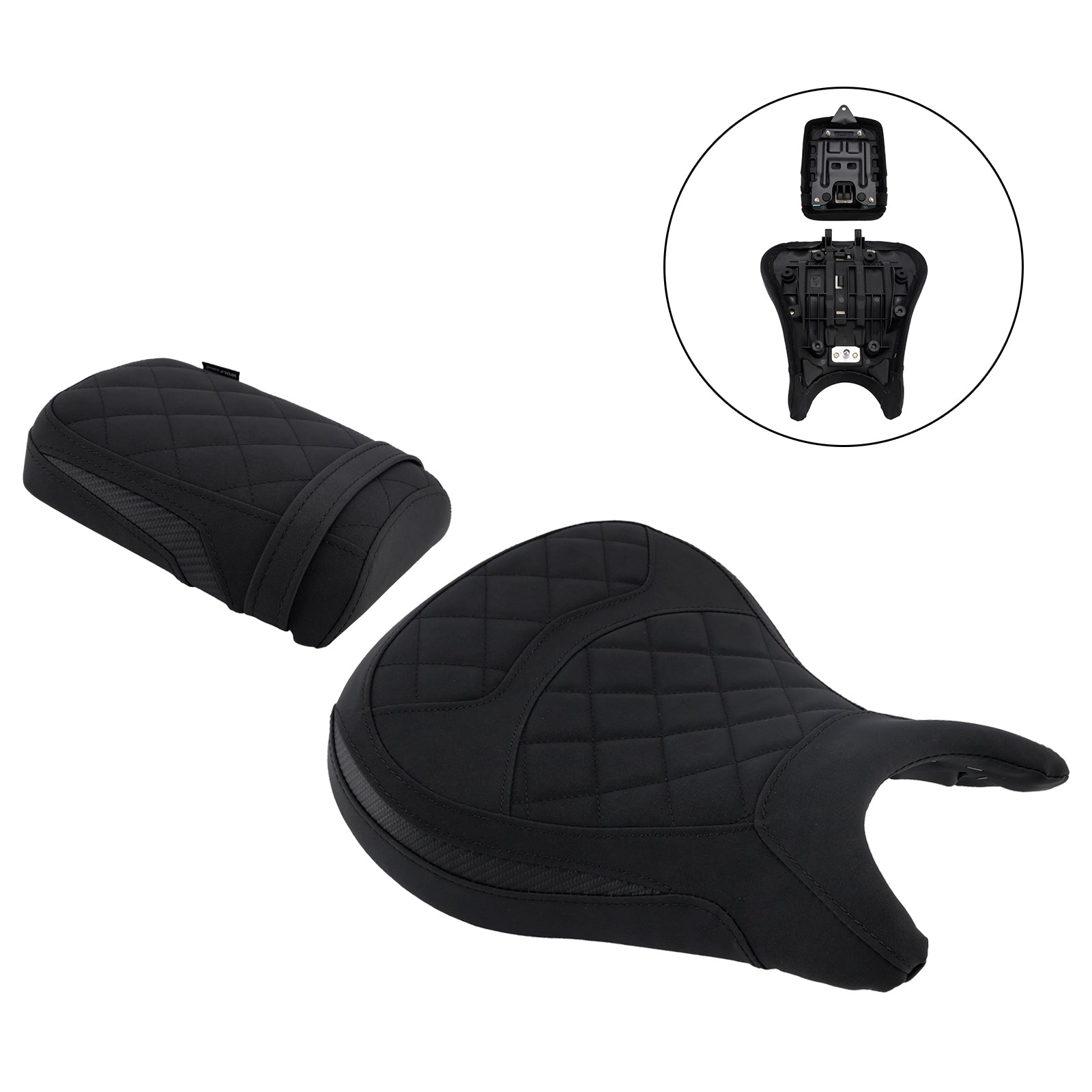 Lower Front W/ Rear Seat Lower Pillion Black For Kawasaki Eliminator 500 24-25