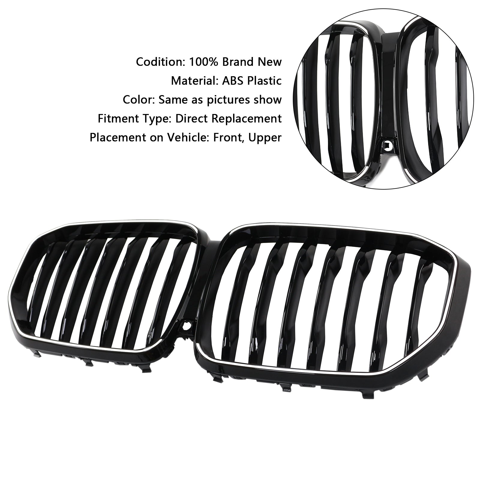 2019-2022 BMW X5 G05 Gloss Black Front Kidney Grille M-performance