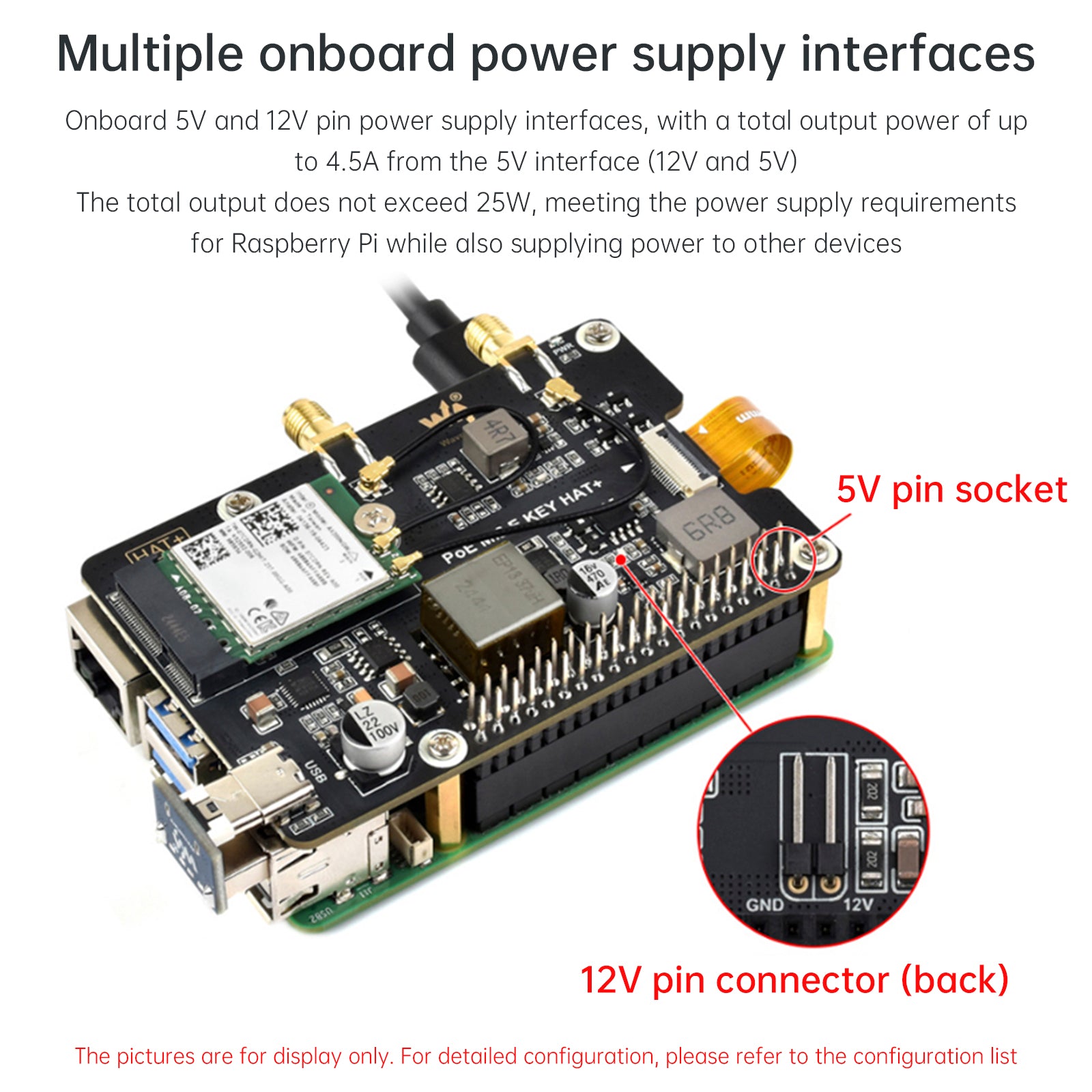 Raspberry Pi 5 PCIe a M.2 E Key con placa adaptadora de fuente de alimentación Ethernet PoE