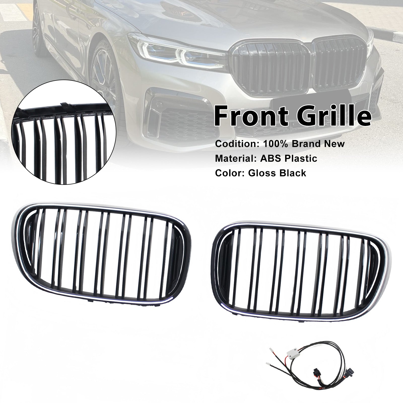 07.2015-01.2019 For BMW 7 Series G11 Long-Wheel Base Pre-Facelift Front Kidney Grill Grille