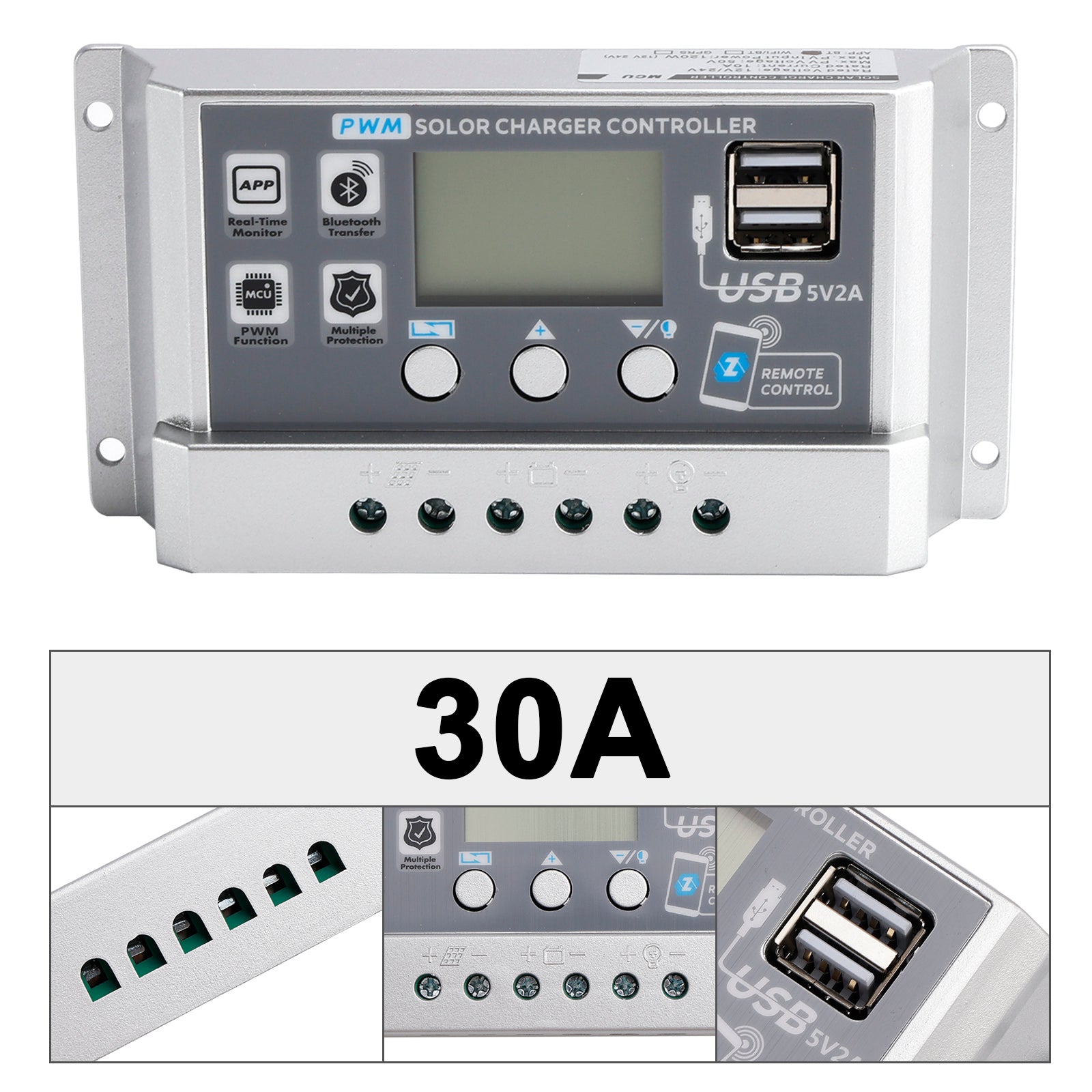 10A-60A PWM zonnecontroller Mobiele APP Intelligente bediening zonnecontroller