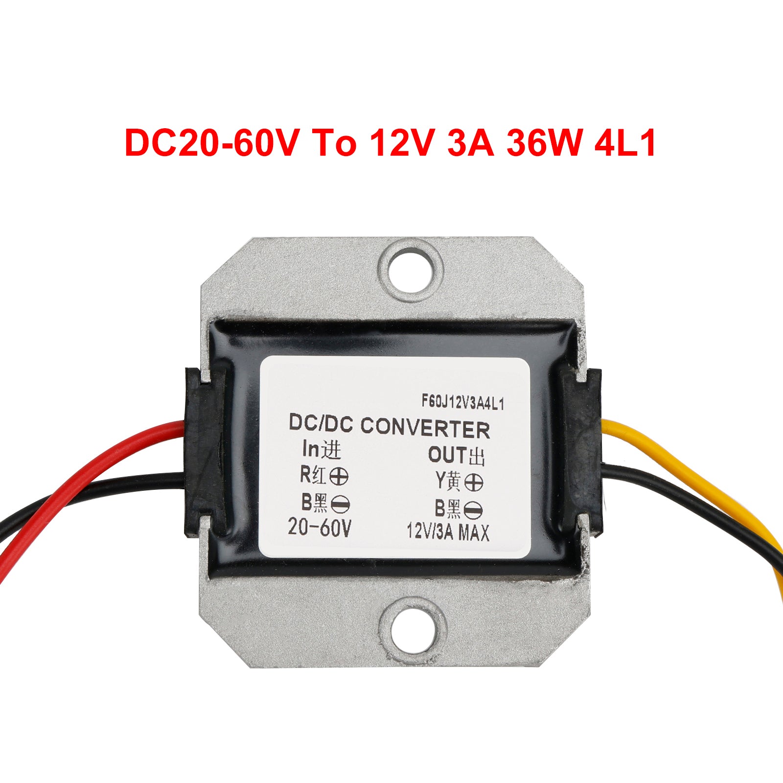 DC20-60V para DC12V 3A Regulador de conversor de energia de 36W de 36W