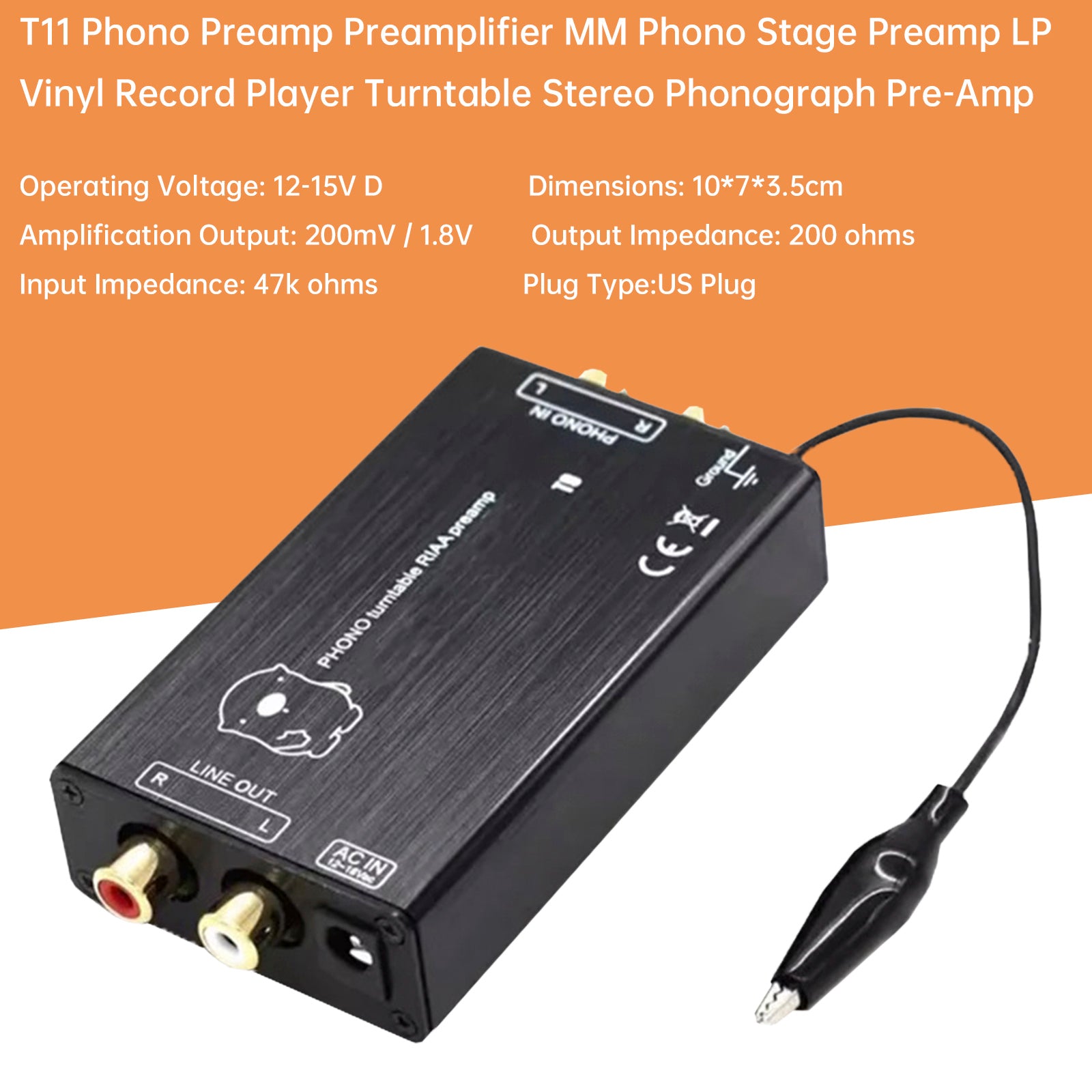 T11 Phono Preamp Preamplifier MM Phono Preamp Turntable Stereo Phonograph Preamp