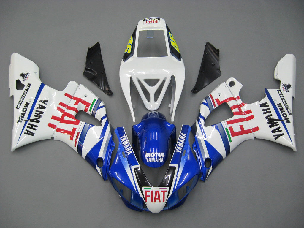 1998-1999 Yamaha YZF-R1 Blanc Blue No.46 Fiat Racing Fairings générique