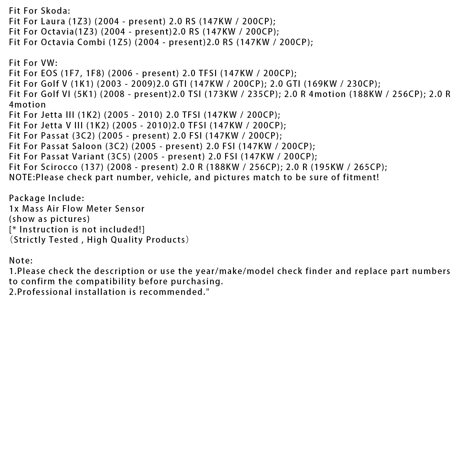 Luchtmassameter Sensor Voor Audi A4 B7 S3 TT VW Golf GTI 2.0 T 06F906461A