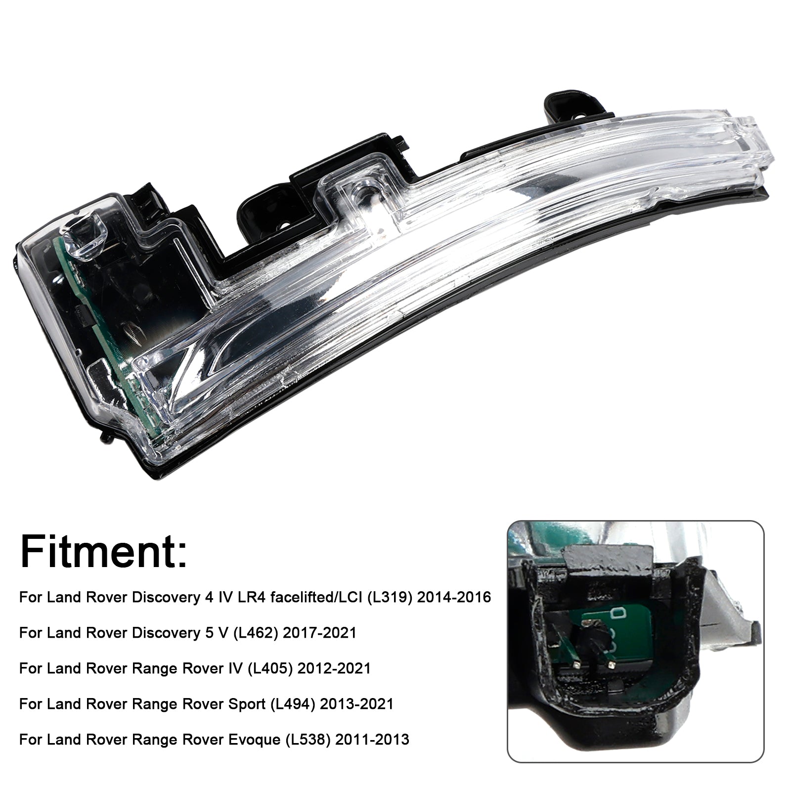 Dynamic Left Wing Mirror LED Signal Indicator Light For Range Rover Sport