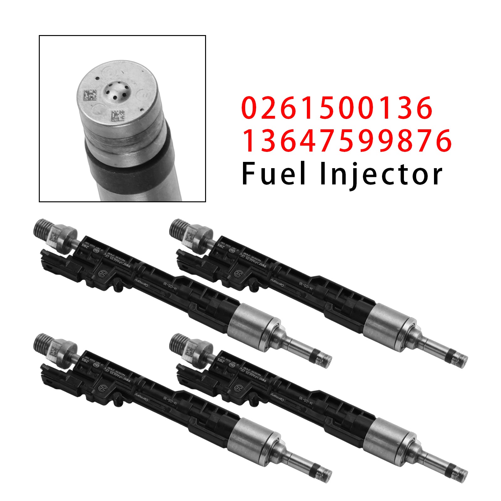 4Pcs Fuel Injector For BMW F10 M5 F06 F07 F12 F13 F15 X5 0261500136 13647599876