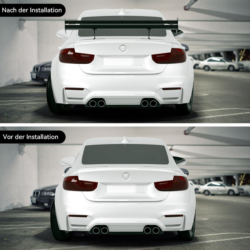 Universal aluminiumjusterbar dobbeltdekk GT bakstammeving spoiler svart