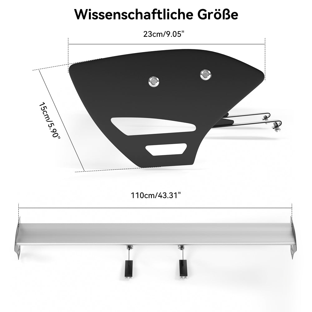 Hatch Universal Ajustável Ajuste de Alumínio GT Tronco de Racing Spoiler Silver 15# genérico