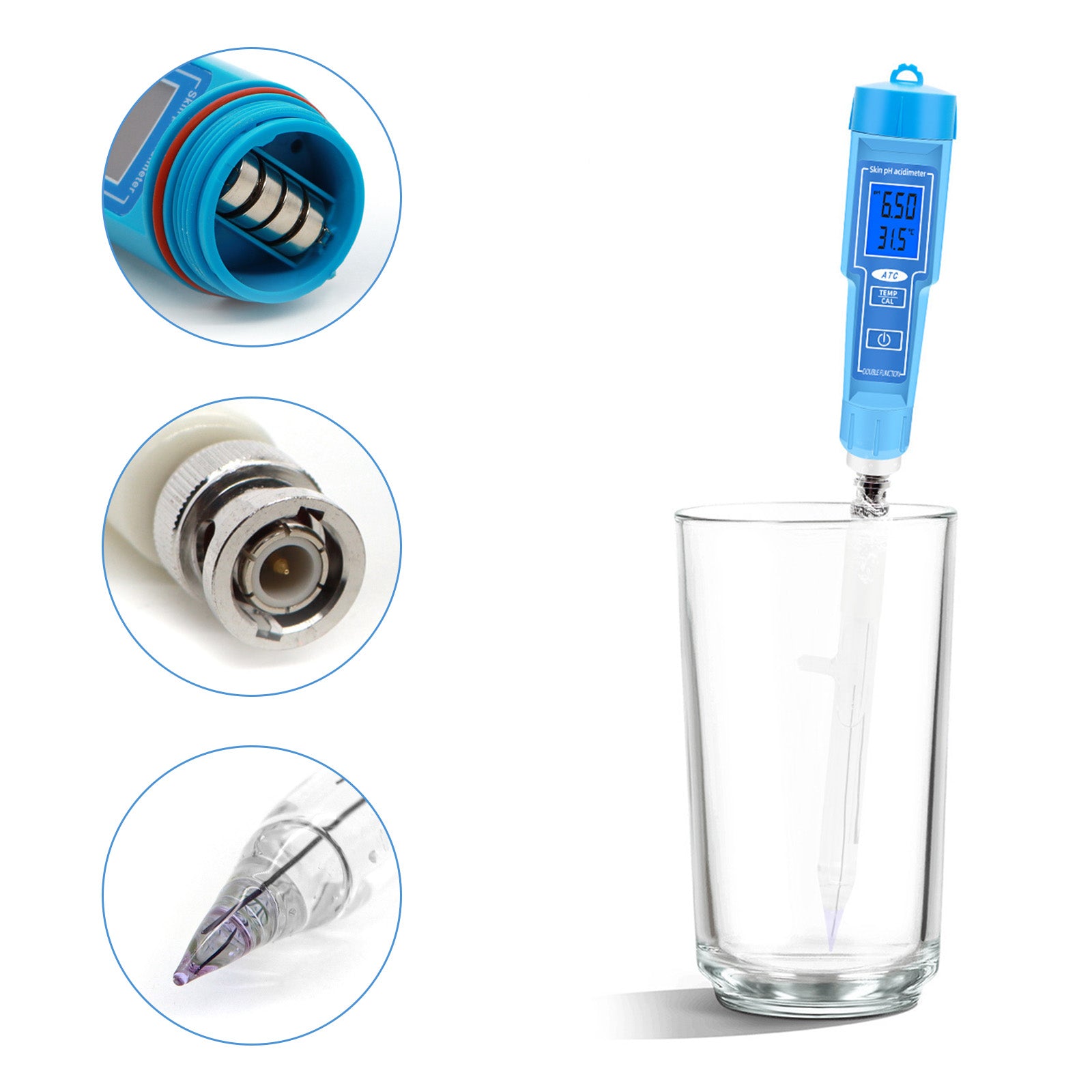 TERMOMEMEMOMER PEM PH pre pera s ovocím ovocného mäsa laboratórium digitálna kyslosť pH tester