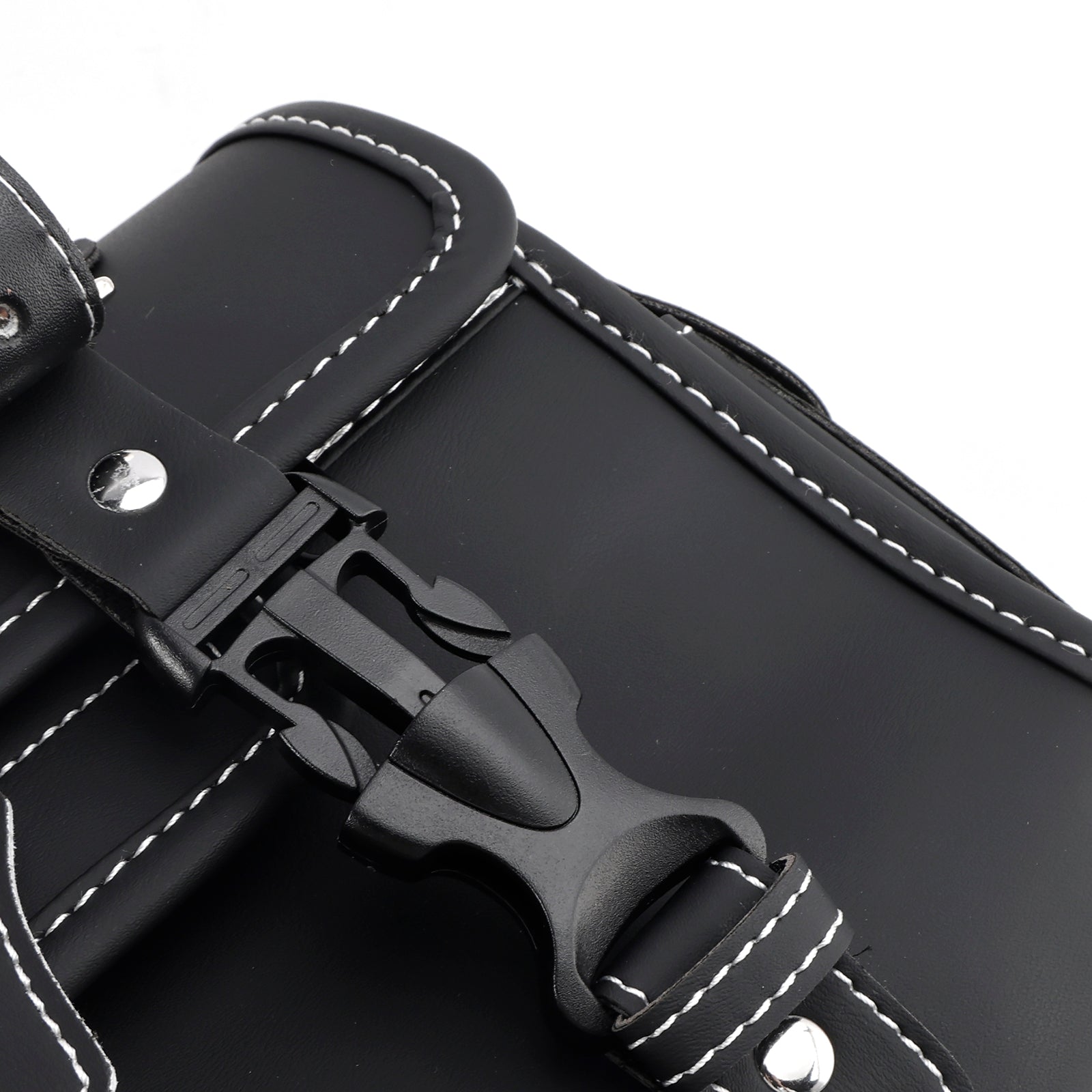 Sac de rangement latéral universel sac de rangement à bagages PU pour moto noir