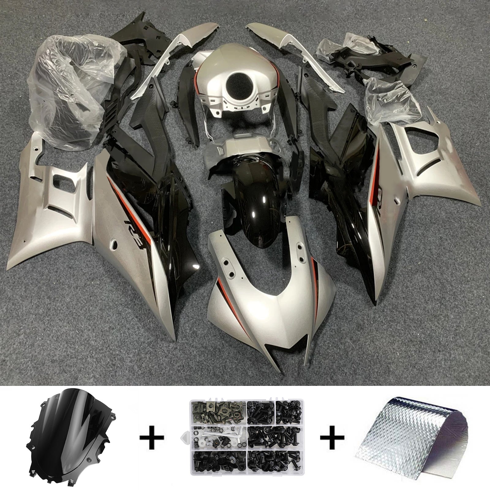 2019-2021 Yamaha YZF-R3 R25 Kit de carénage injection de carrosserie en plastique Abs