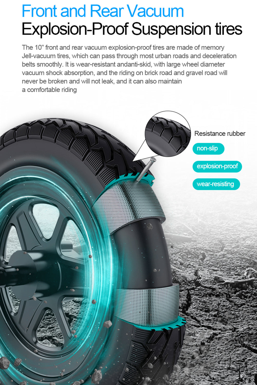 10" Opvouwbare elektrische scooter 500W, bereik 70 km, 40 km/u voor volwassenen in de stad