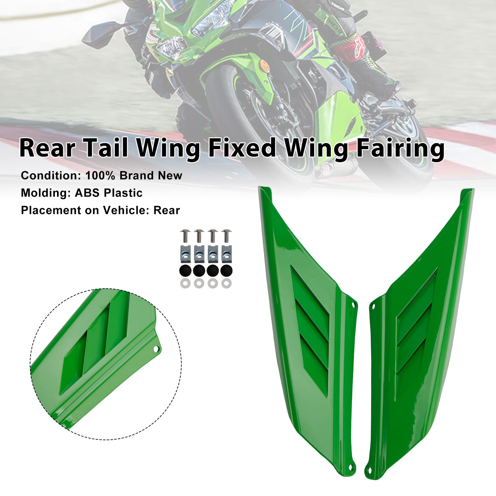2023-2025 Kawasaki NINJA ZX-4R ZX-4RR Carénage d'aile arrière à aile fixe