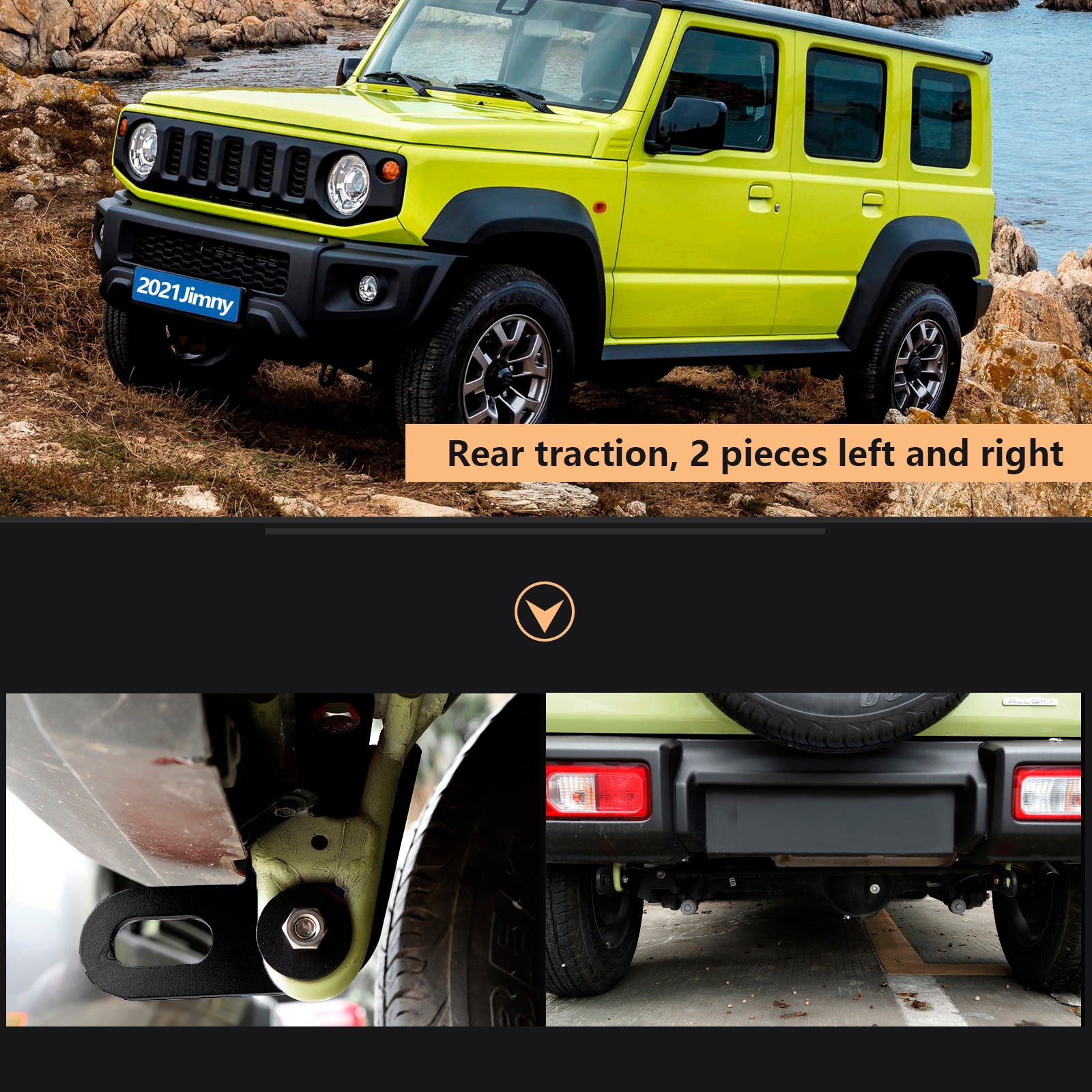 Suzuki Jimny JB64W JB74 2019-2023, 2 piezas, trasero izquierdo & Enganche de remolque derecho
