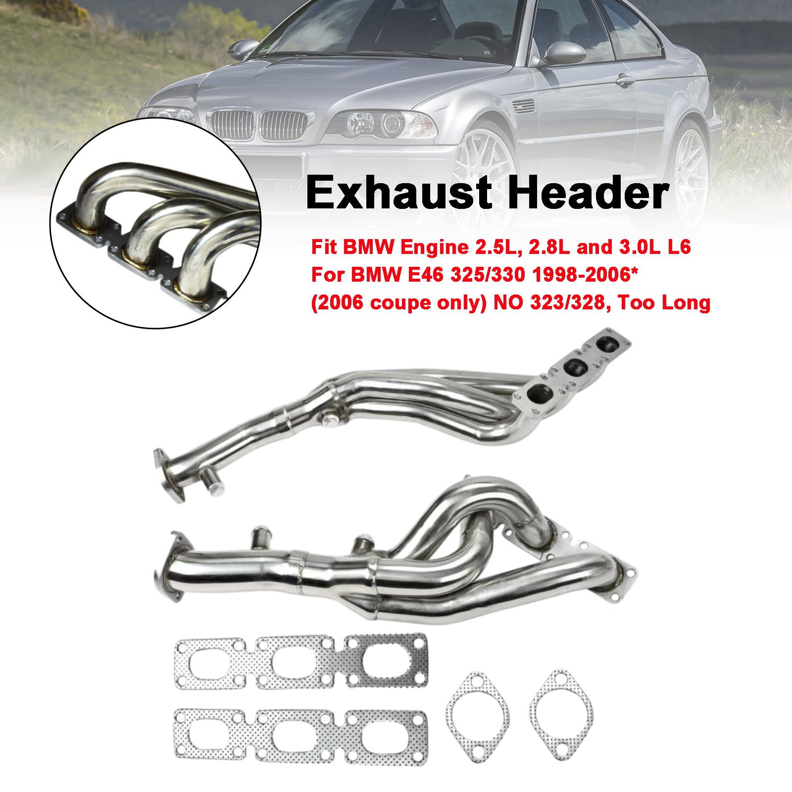 Uitlaatspruitstuk fit BMW E46 E39 Z4 2.5L 2.8L 3.0L L6 2001-2006